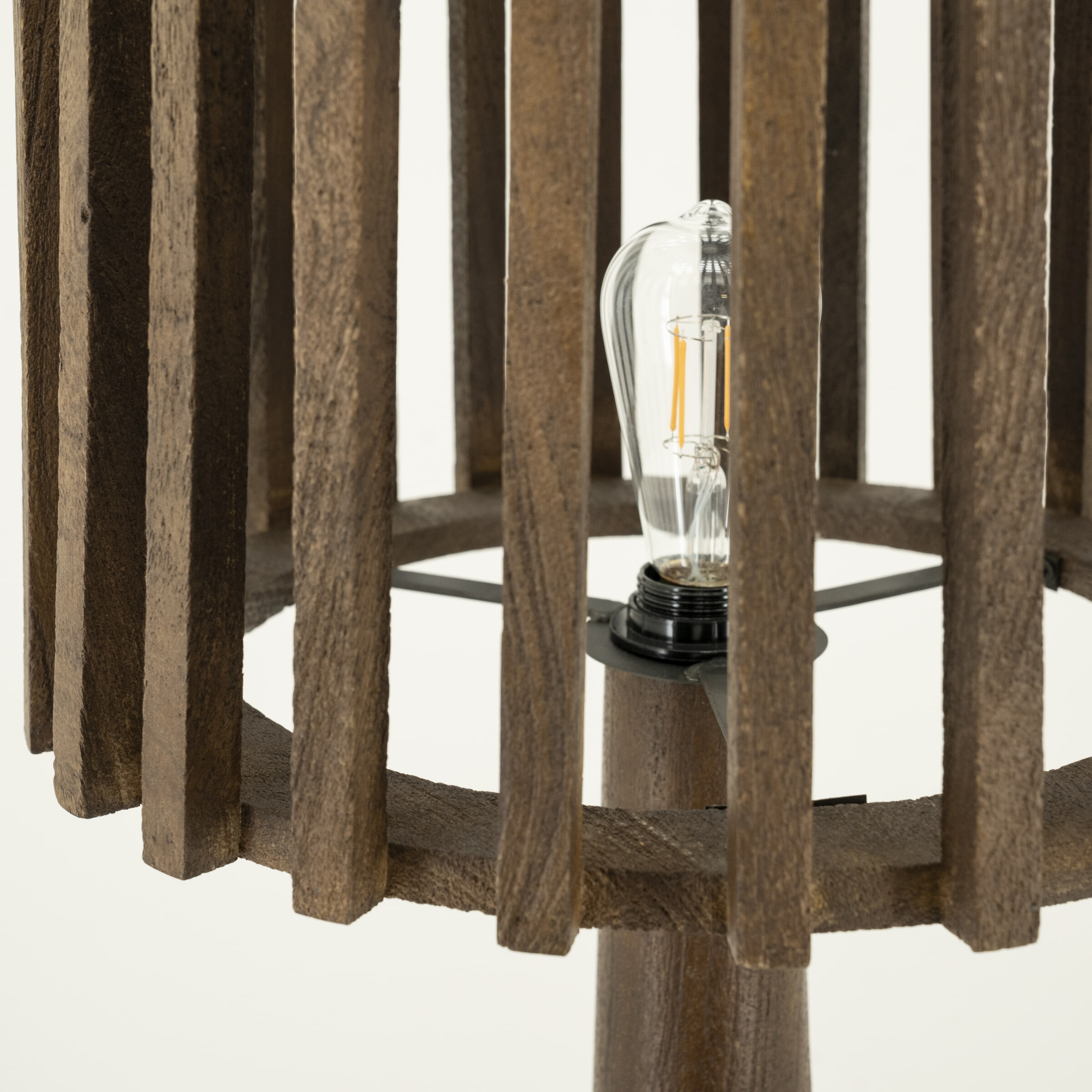 By-Boo Vloerlamp 'Guard' Mangohout, 162cm hoog, kleur Bruin