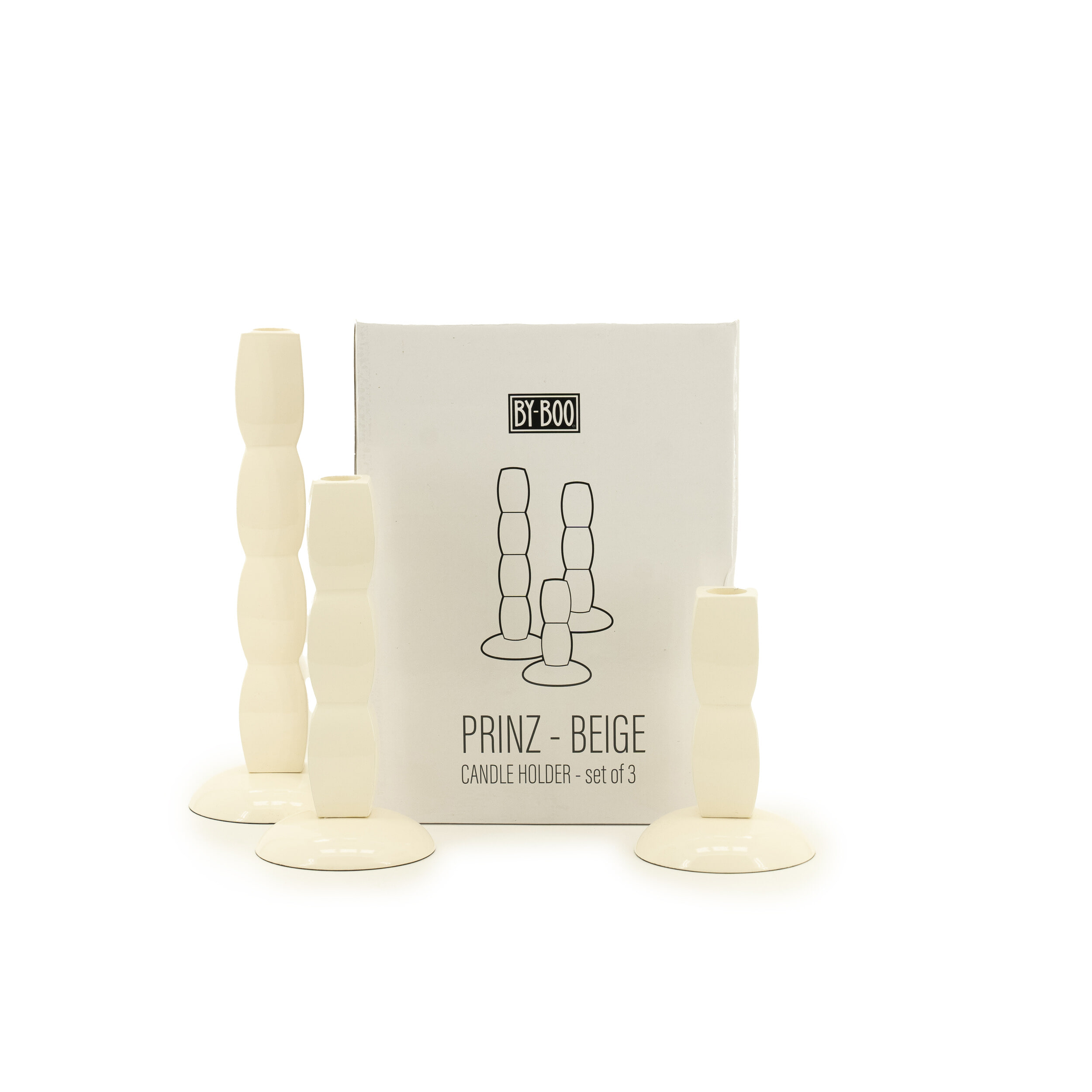 By-Boo Kaarshouder 'Prinz' Set van 3 stuks, kleur Beige