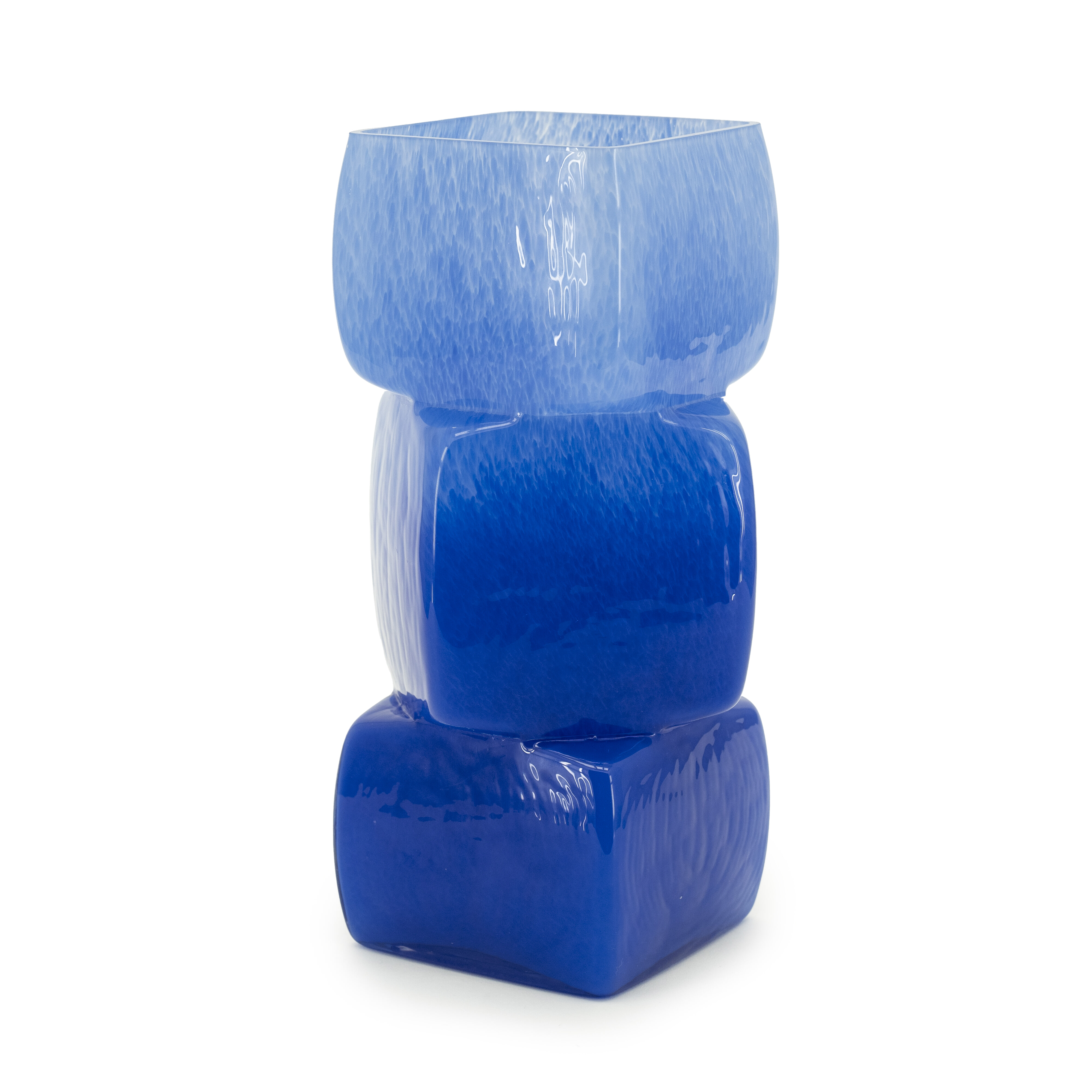 By-Boo Vaas Batu Mondgeblazen glas - Blauw