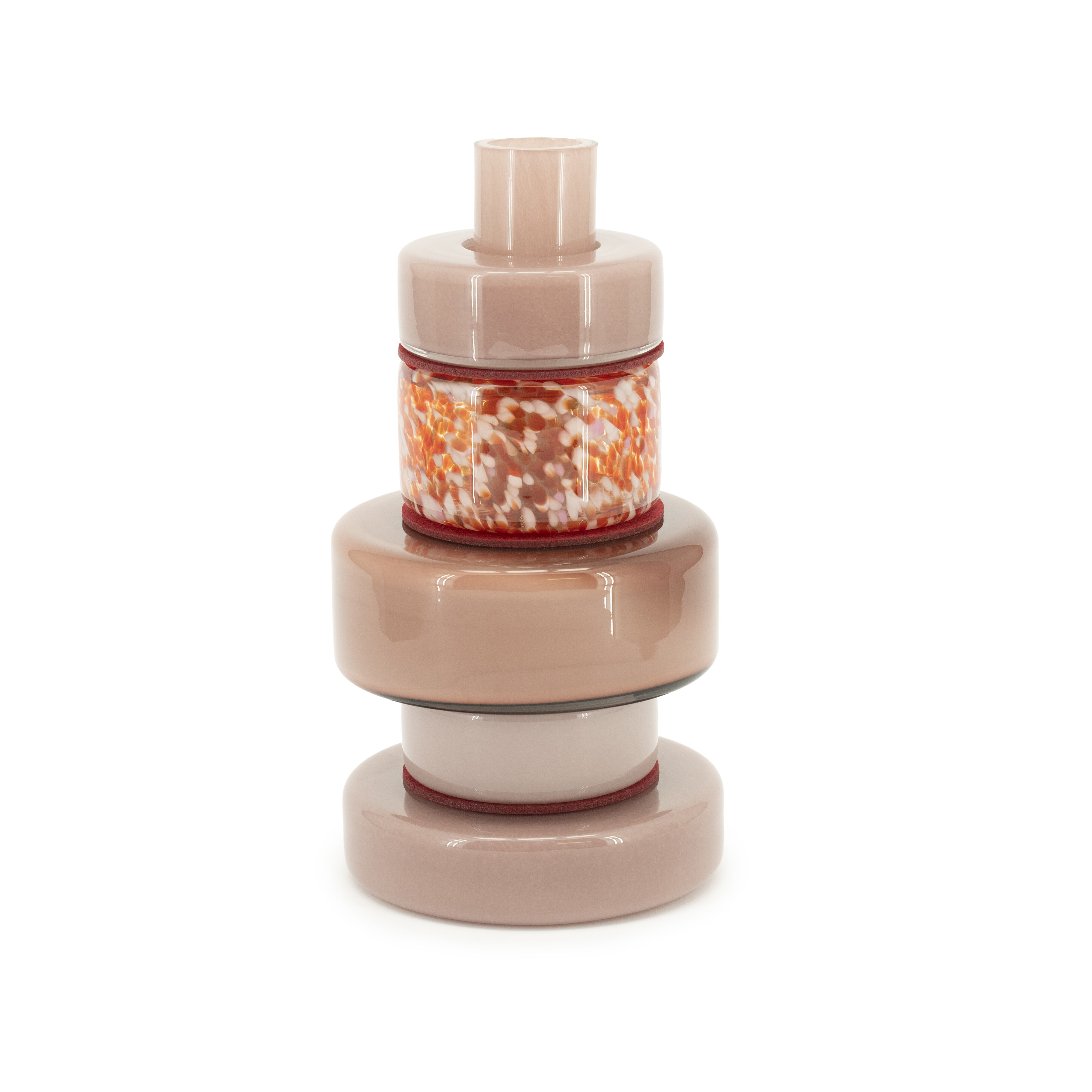 By-Boo Vaas 'Golas' Mondgeblazen glas, kleur Burgundy