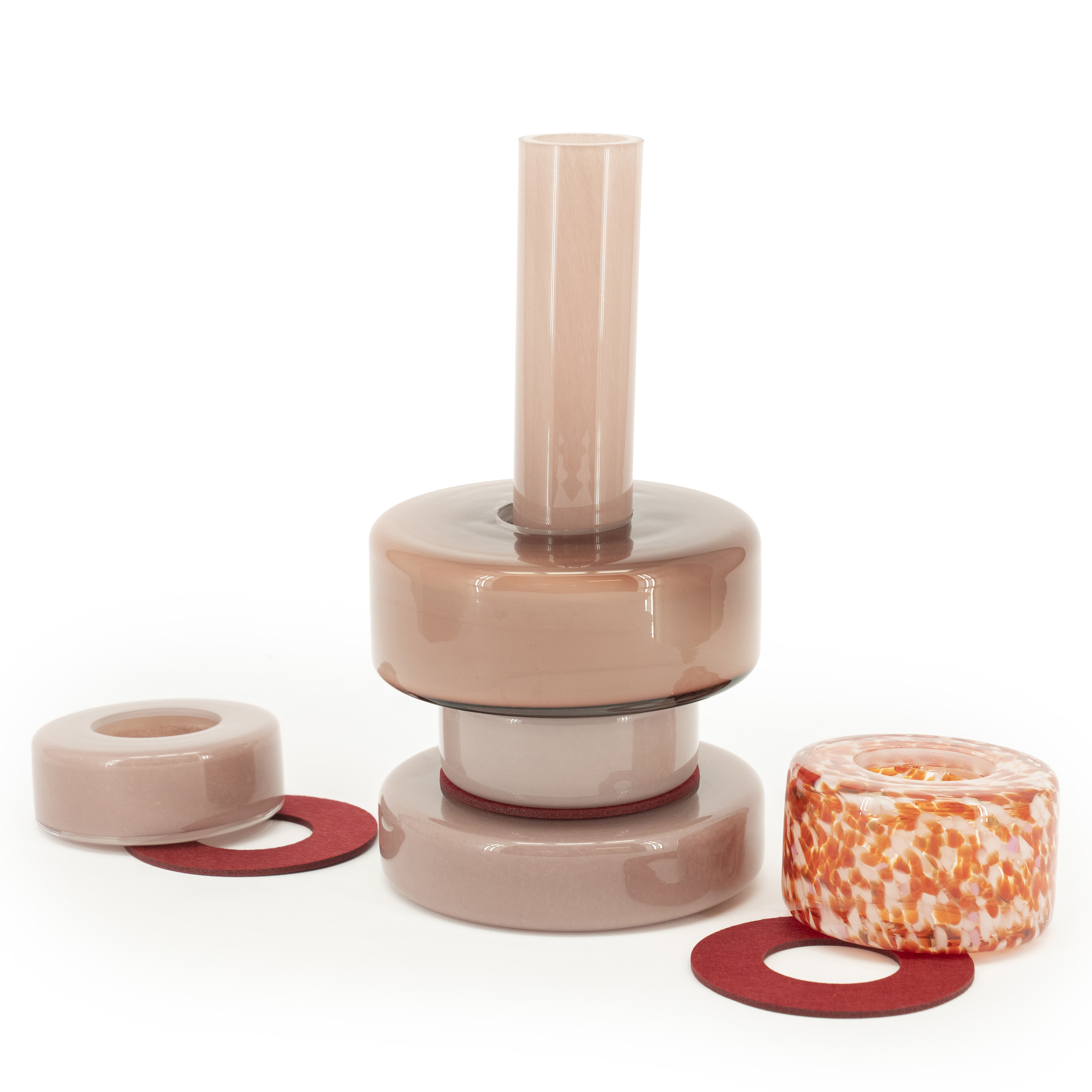 By-Boo Vaas 'Golas' Mondgeblazen glas, kleur Burgundy