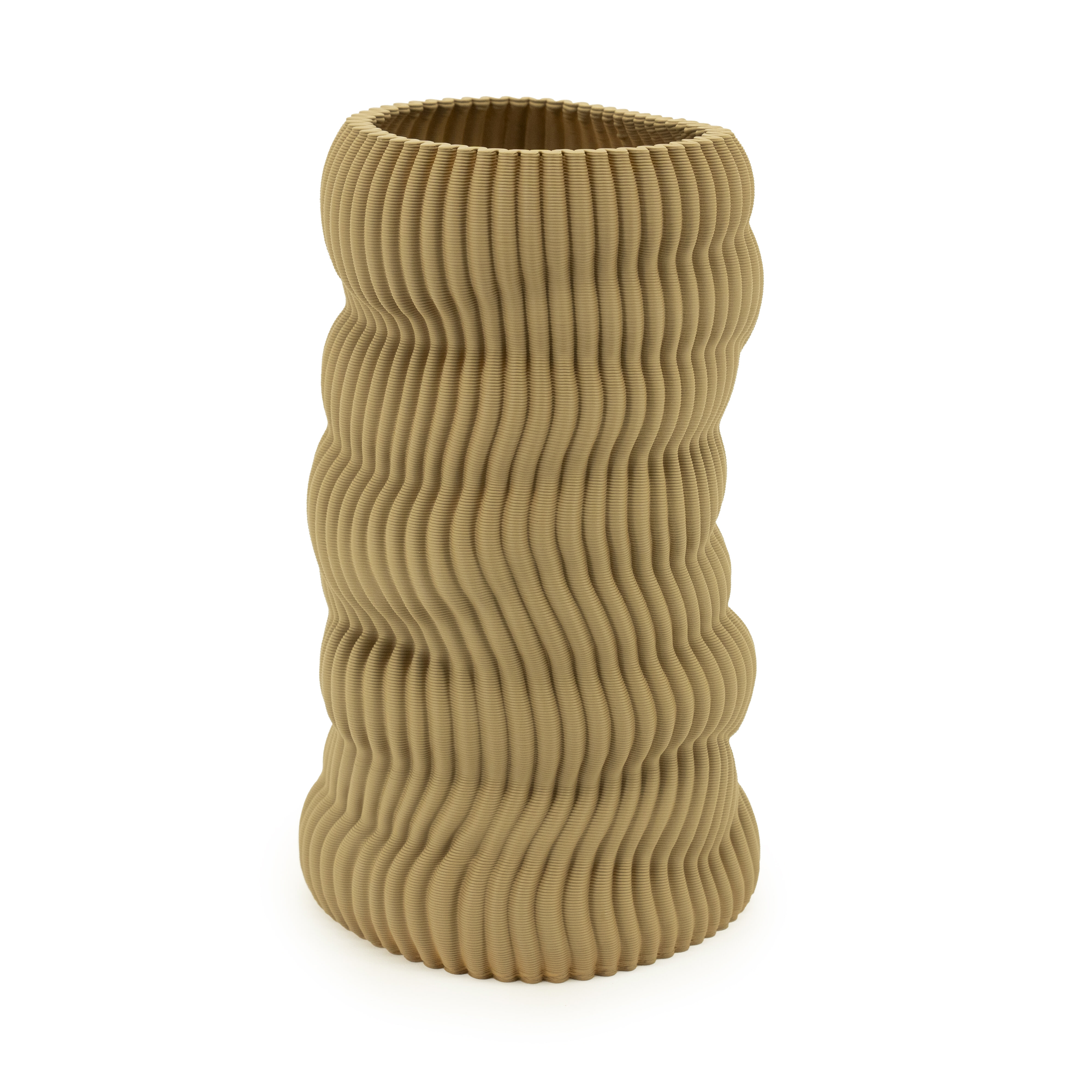 By-Boo Vaas Mae 3D geprint Keramiek, 30cm - Beige