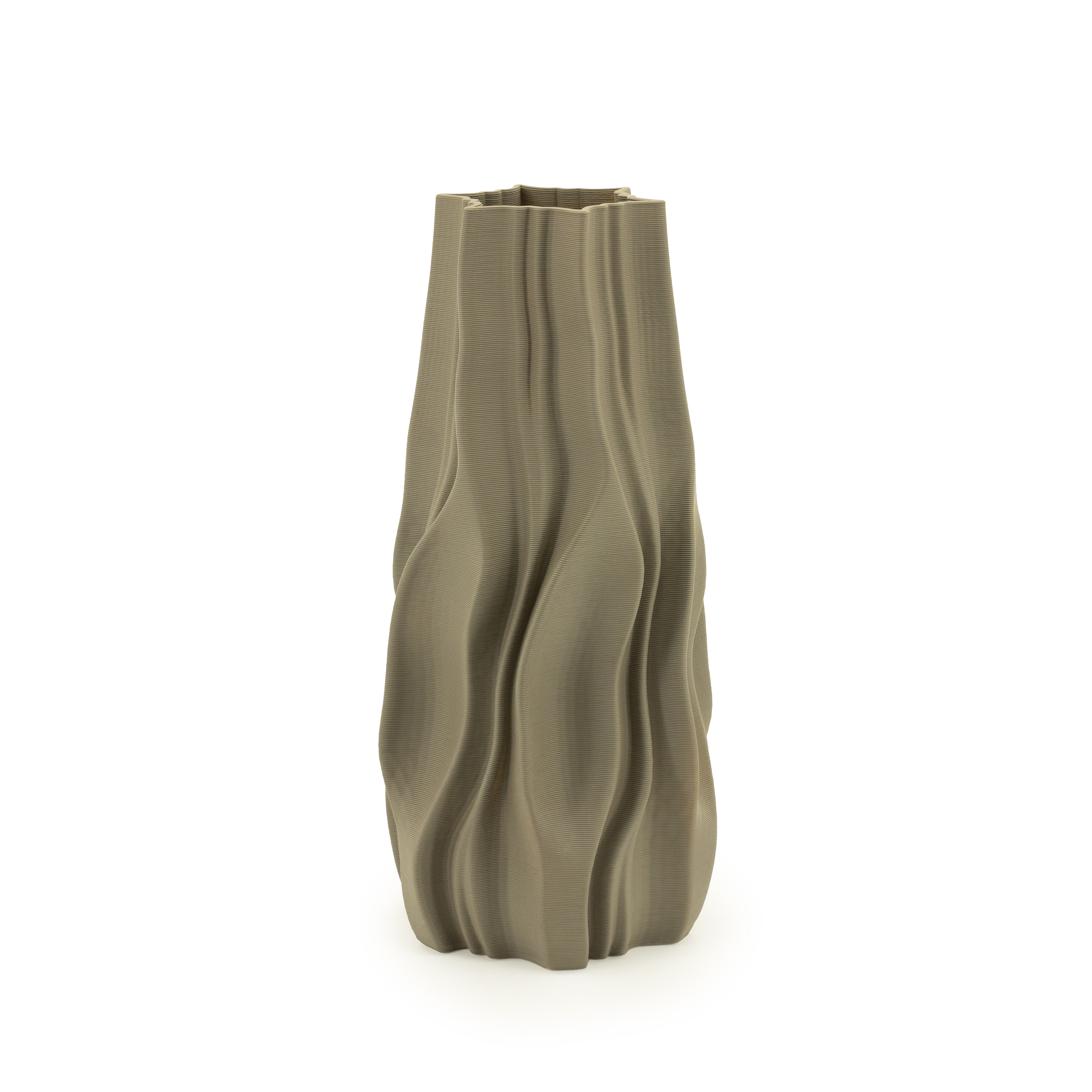 By-Boo Vaas Nove 3D geprint Keramiek, 40cm - Taupe