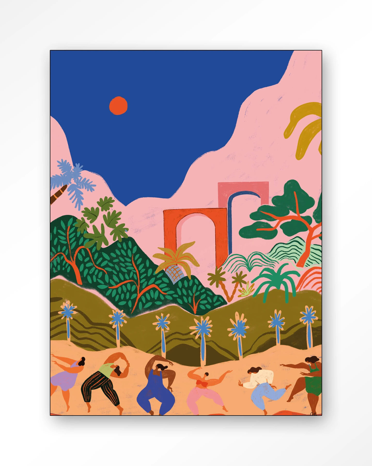 Urban Cotton Wandkleed 'Dancing In Paradise' 145 x 190cm in Frame  - black