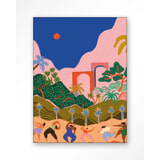 Urban Cotton Wandkleed 'Dancing In Paradise' 145 x 190cm in Frame - black