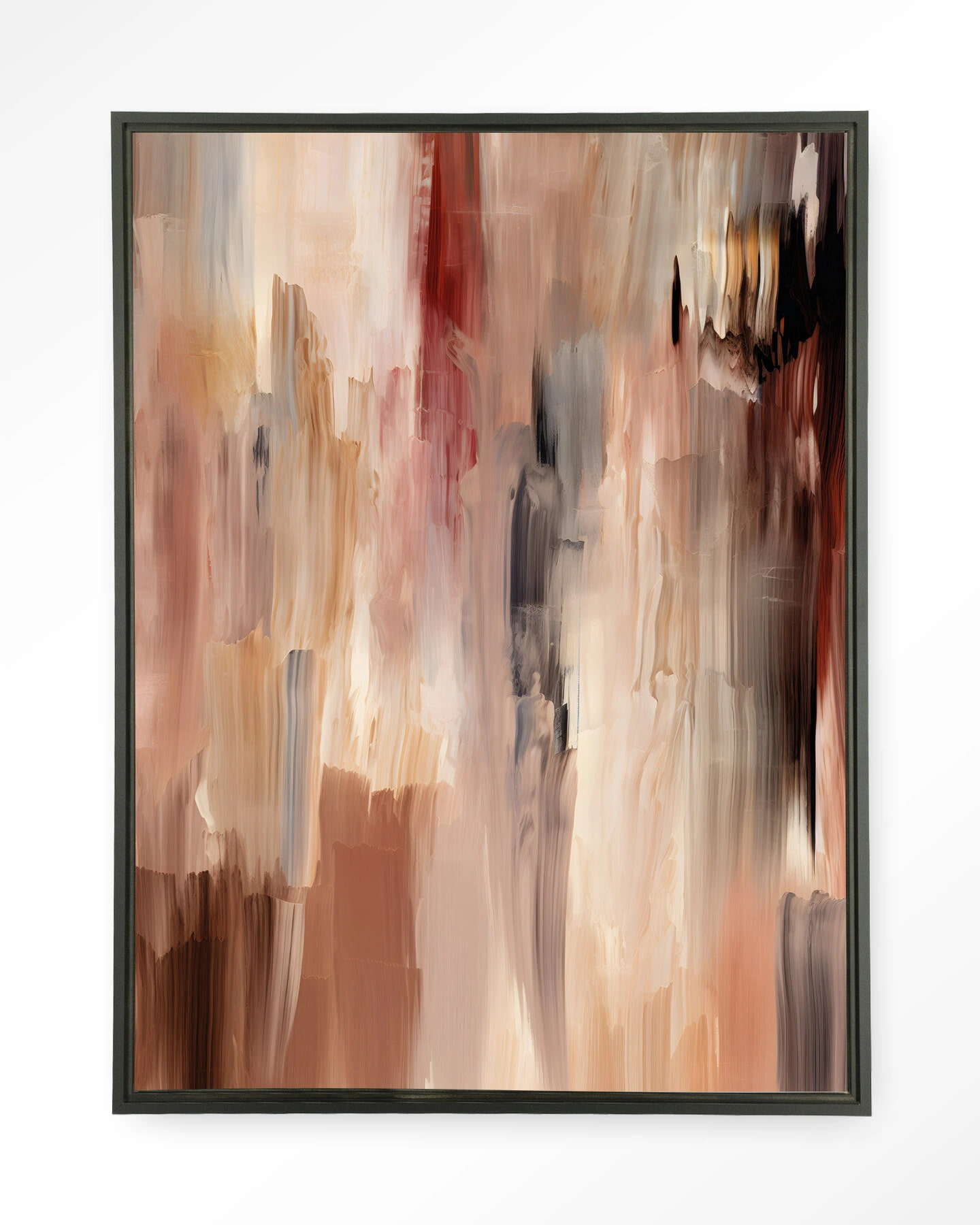 Urban Cotton Wandkleed 'Monterosso' 80 x 110cm in Floating Frame  - black