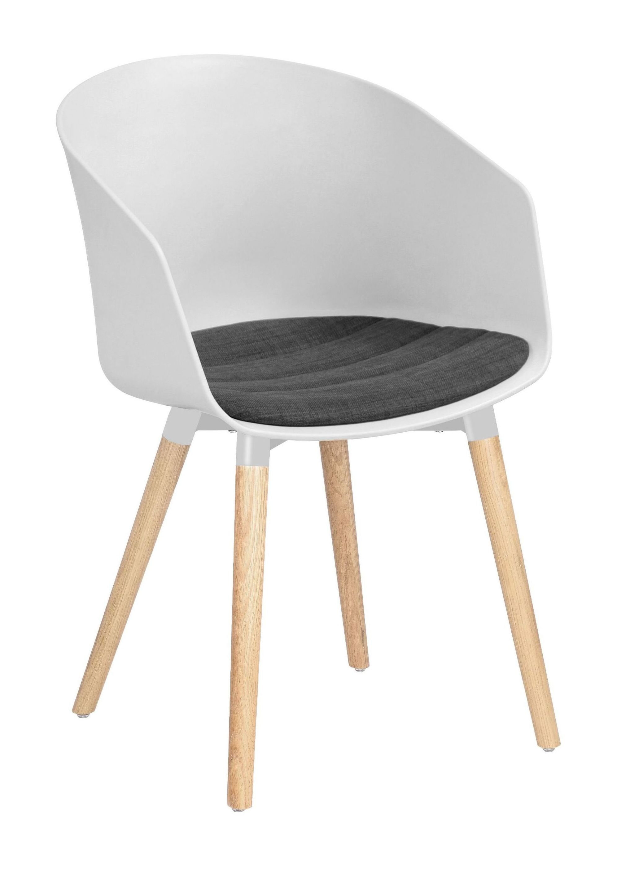 Interstil Eetkamerstoel 'Moon' houtlook, kleur wit
