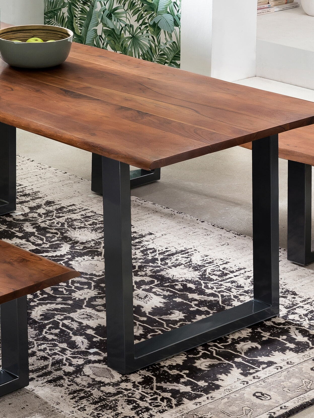 Artistiq Boomstam Eettafel 'Tinata' Acaciahout, 140 x 80cm, kleur Walnoot