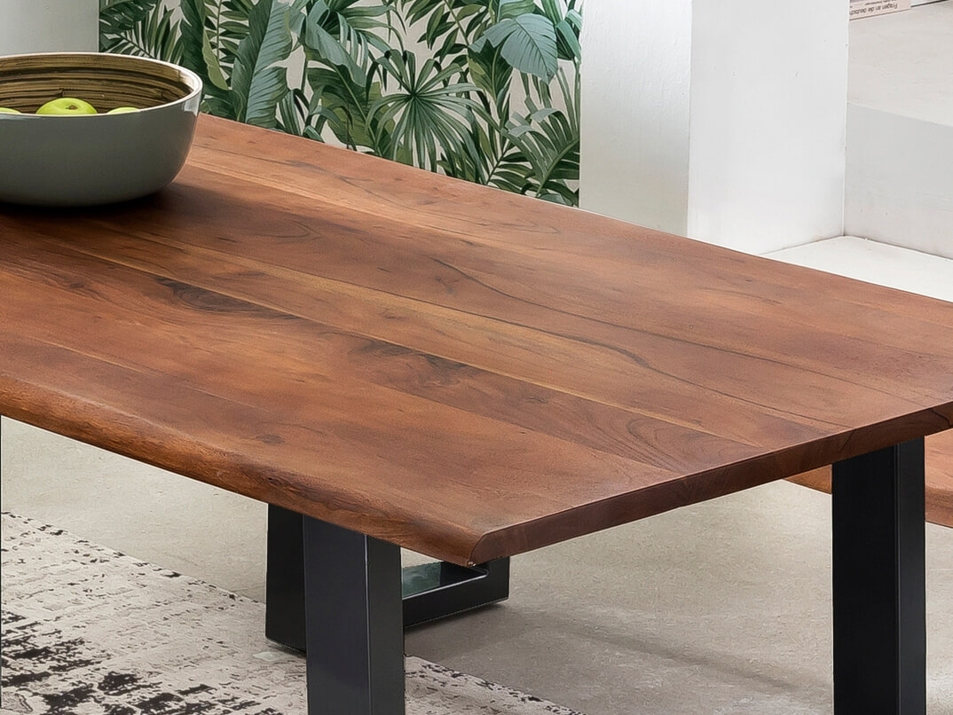 Artistiq Boomstam Eettafel 'Tinata' Acaciahout, 140 x 80cm, kleur Walnoot