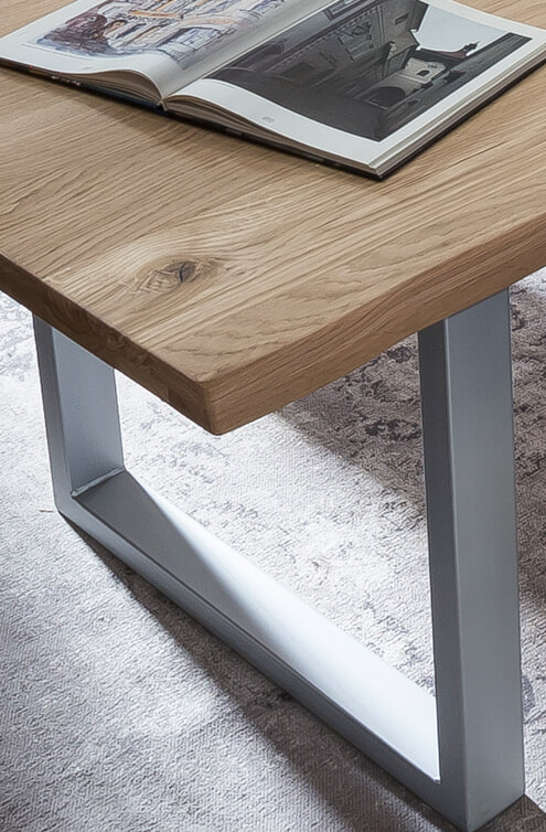 Artistiq Eettafel 'Tinita' Eiken, 200 x 100cm, kleur Zilver