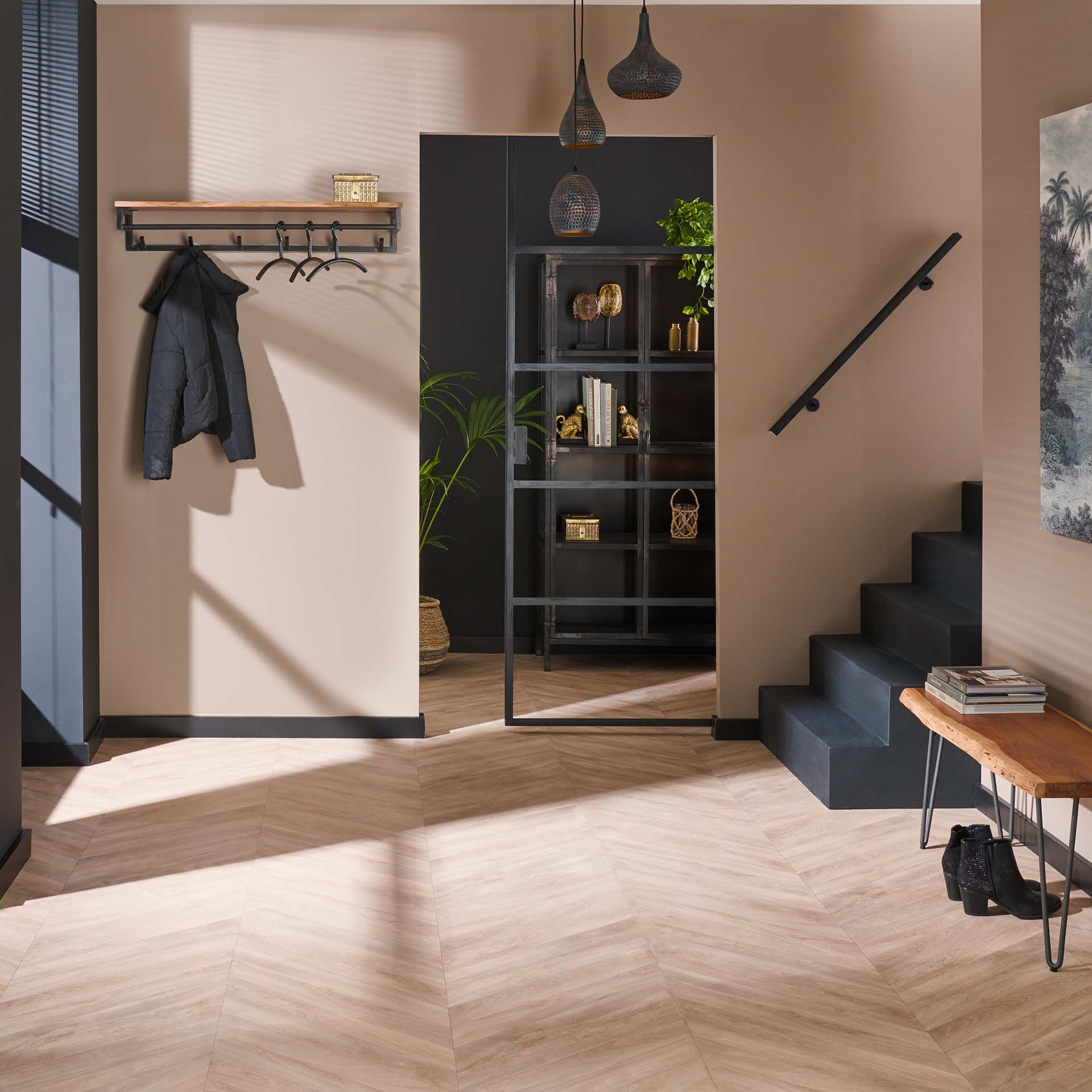 LifestyleFurn Kapstok 'Kelsie' 100cm met 6 haken, acaciahout