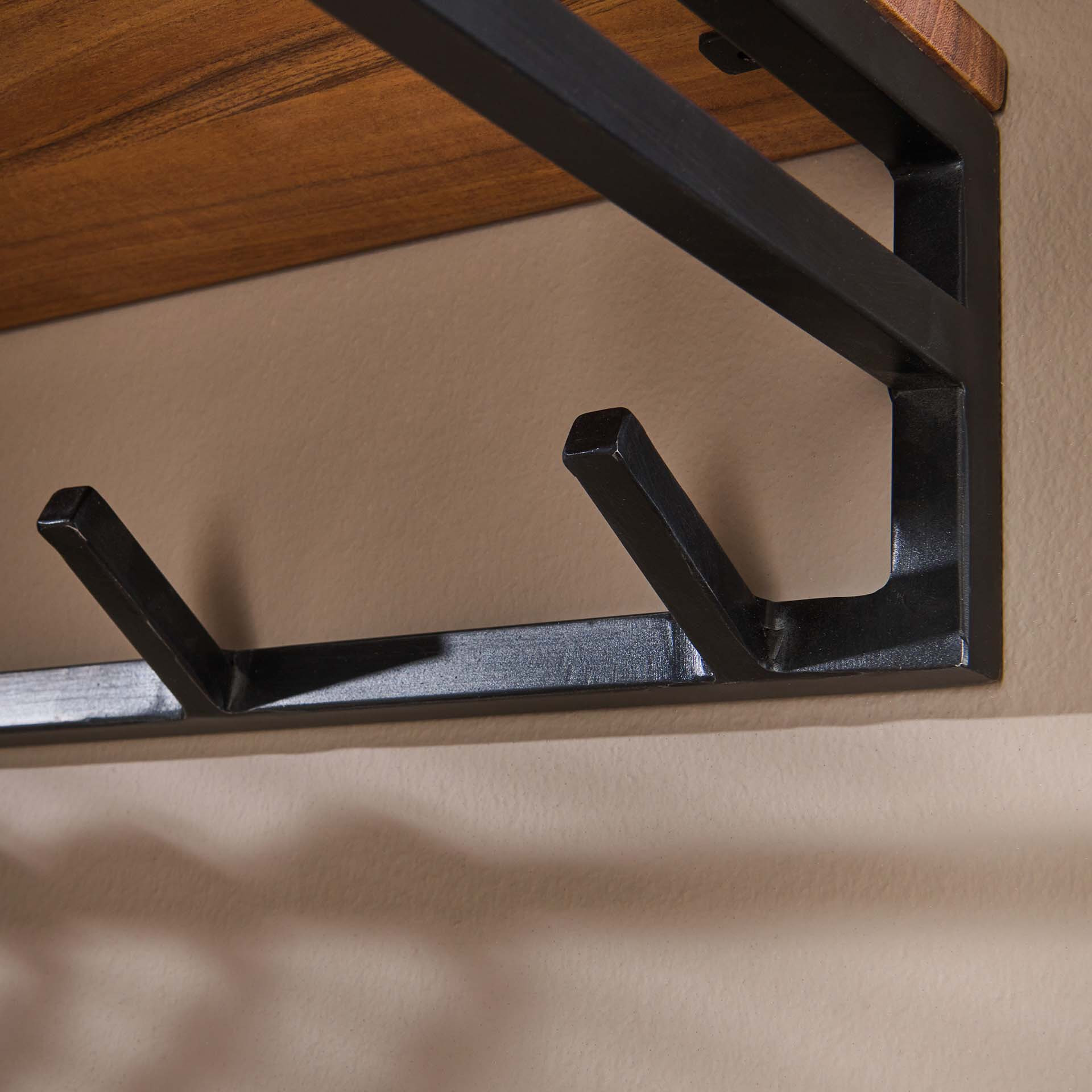 LifestyleFurn Kapstok 'Kelsie' 100cm met 6 haken, acaciahout