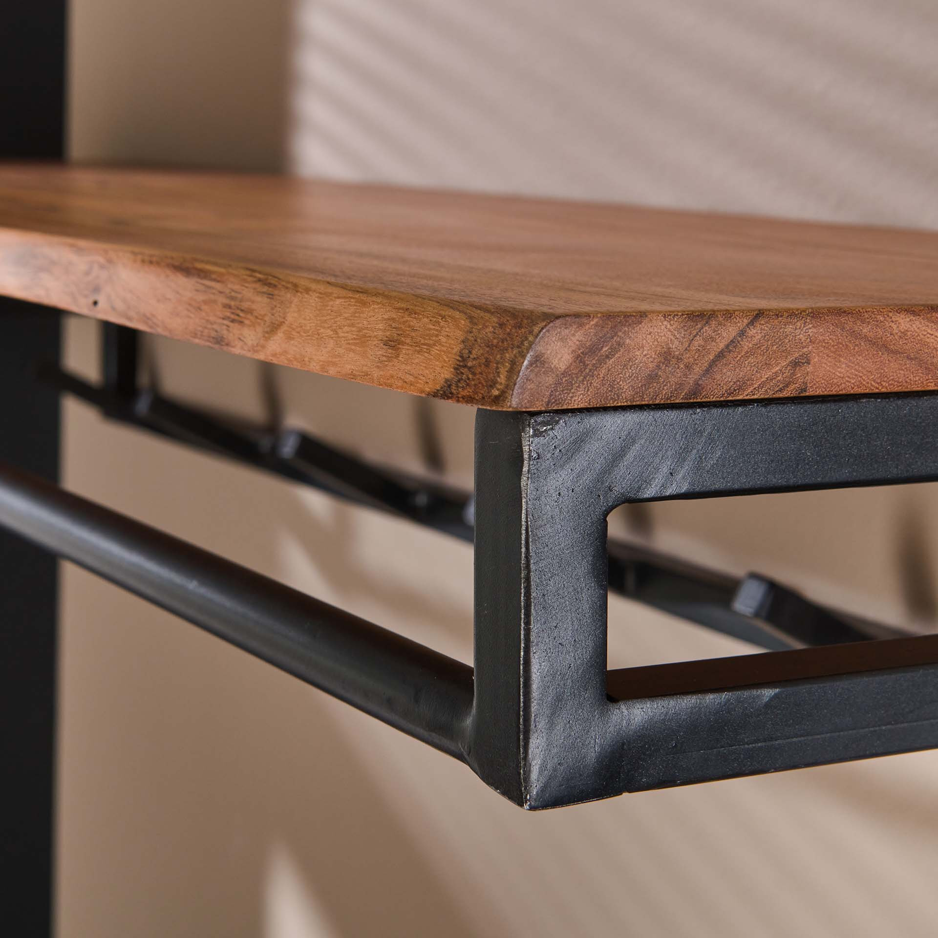 LifestyleFurn Kapstok 'Kelsie' 100cm met 6 haken, acaciahout