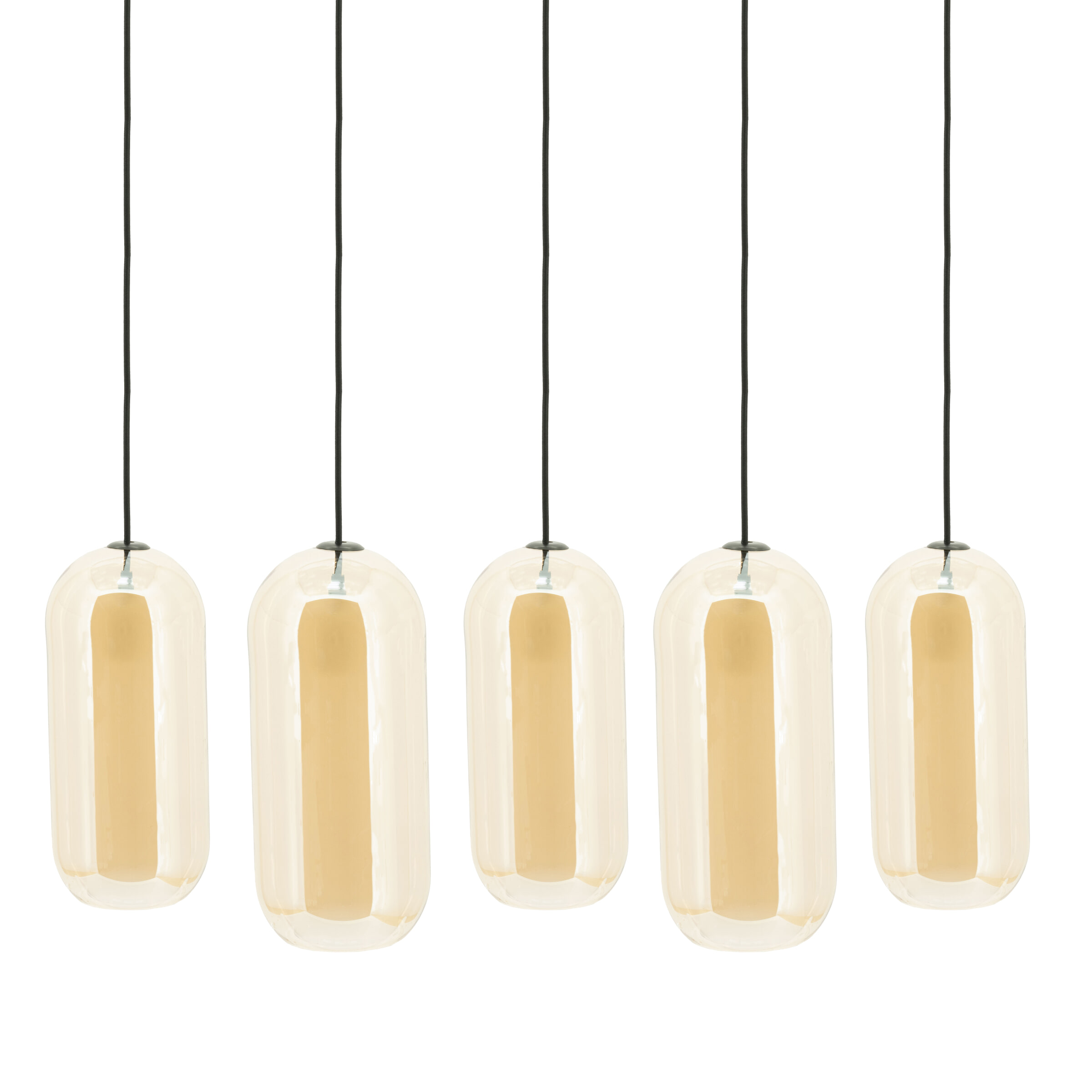 By-Boo Hanglamp Shona Glas, 5-lamps - Amber