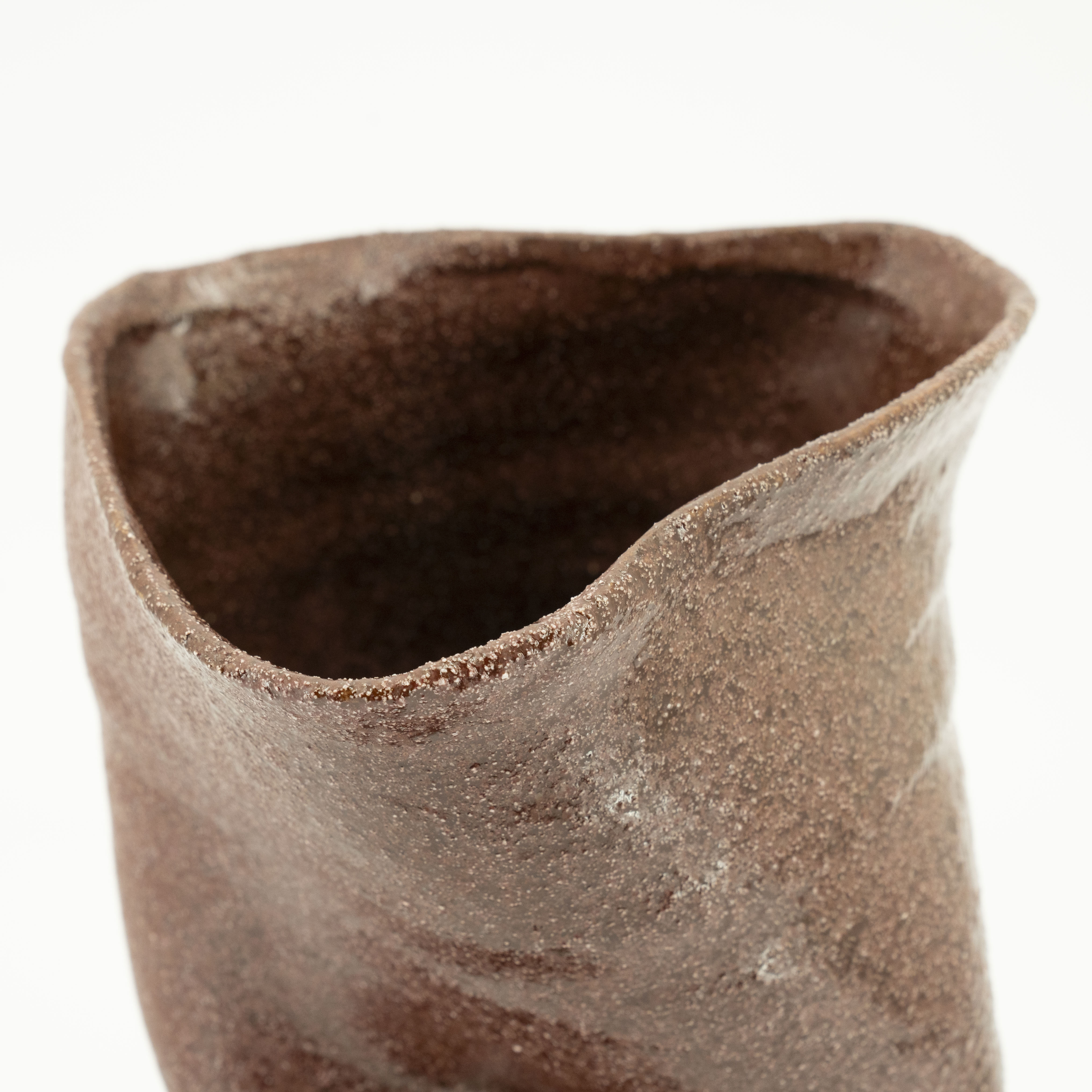By-Boo Vaas 'Songa' Aardewerk, 30cm hoog, kleur Burgundy