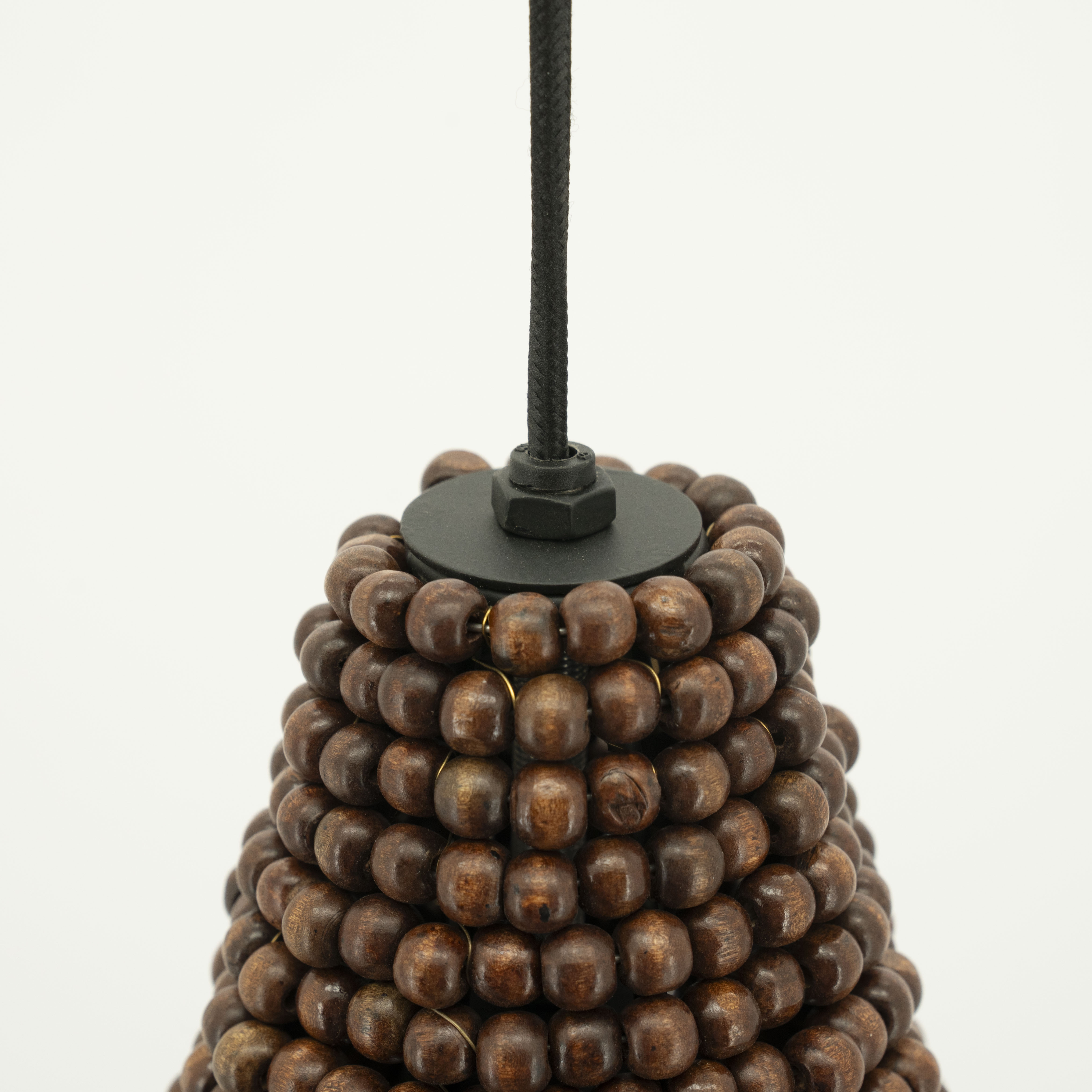 By-Boo Hanglamp 'Shanga' Houten kralen, 22cm