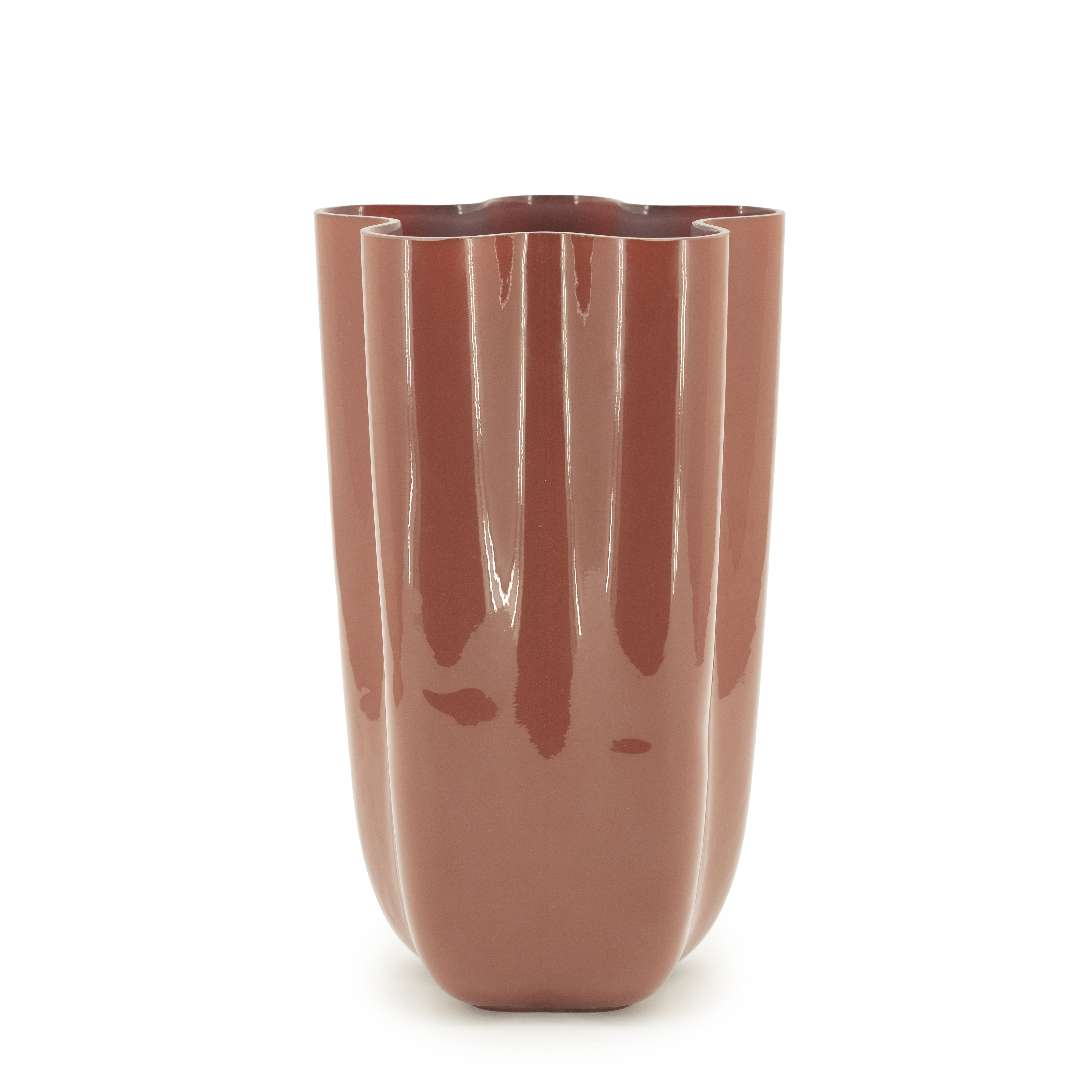 By-Boo Vaas 'Flori' Glas, kleur Koraalrood
