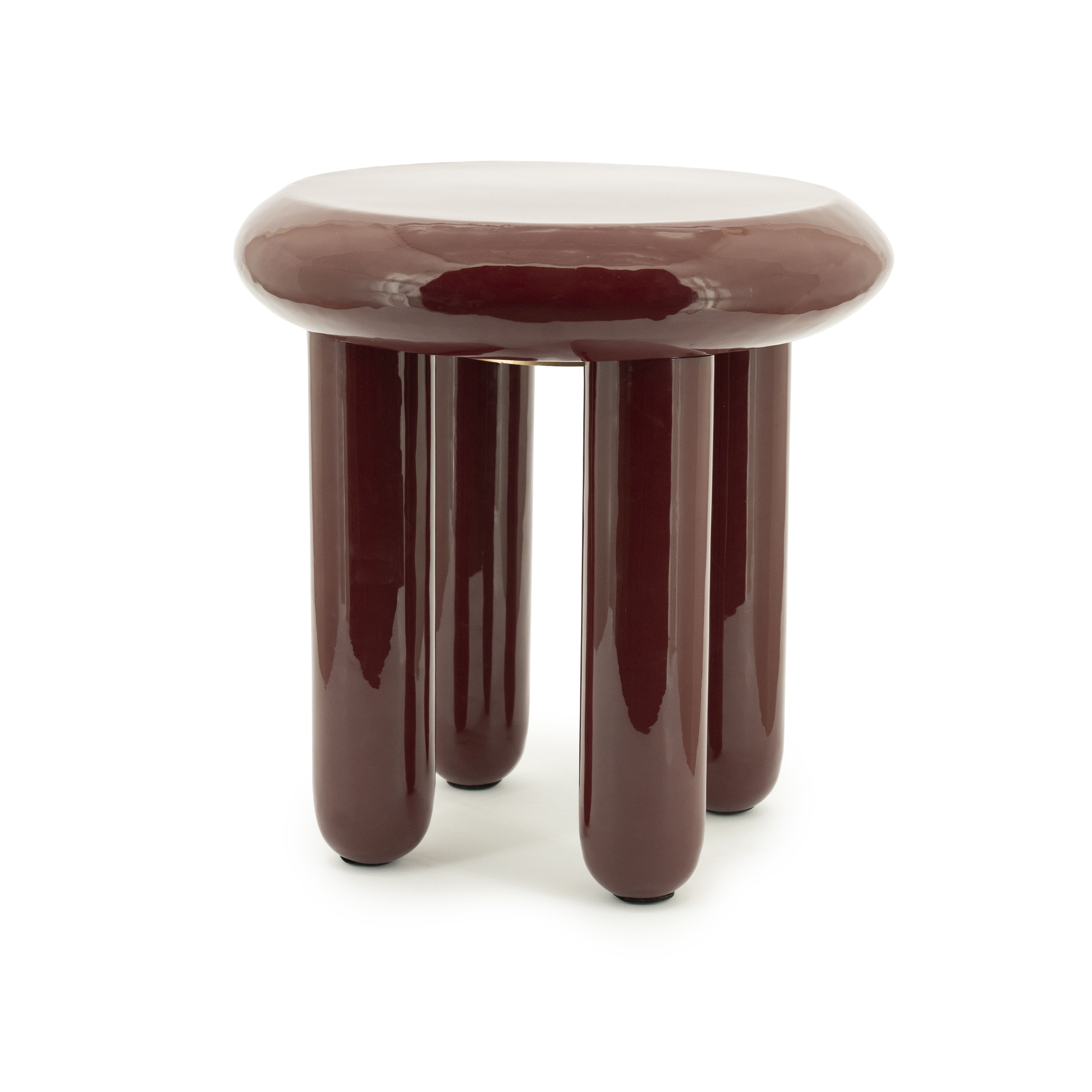 By-Boo Ronde Bijzettafel 'Balloon' 43cm, kleur Burgundy