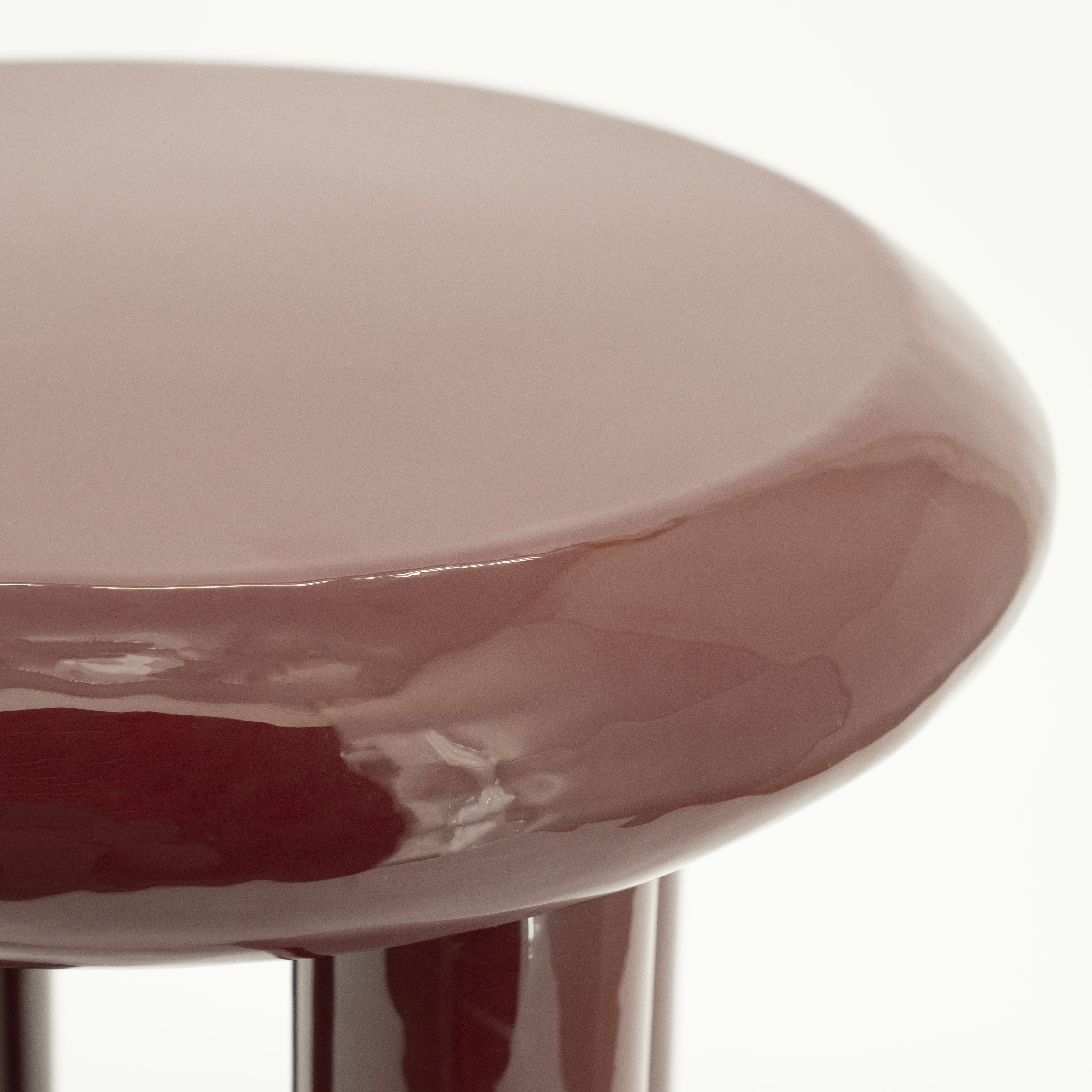 By-Boo Ronde Bijzettafel 'Balloon' 43cm, kleur Burgundy