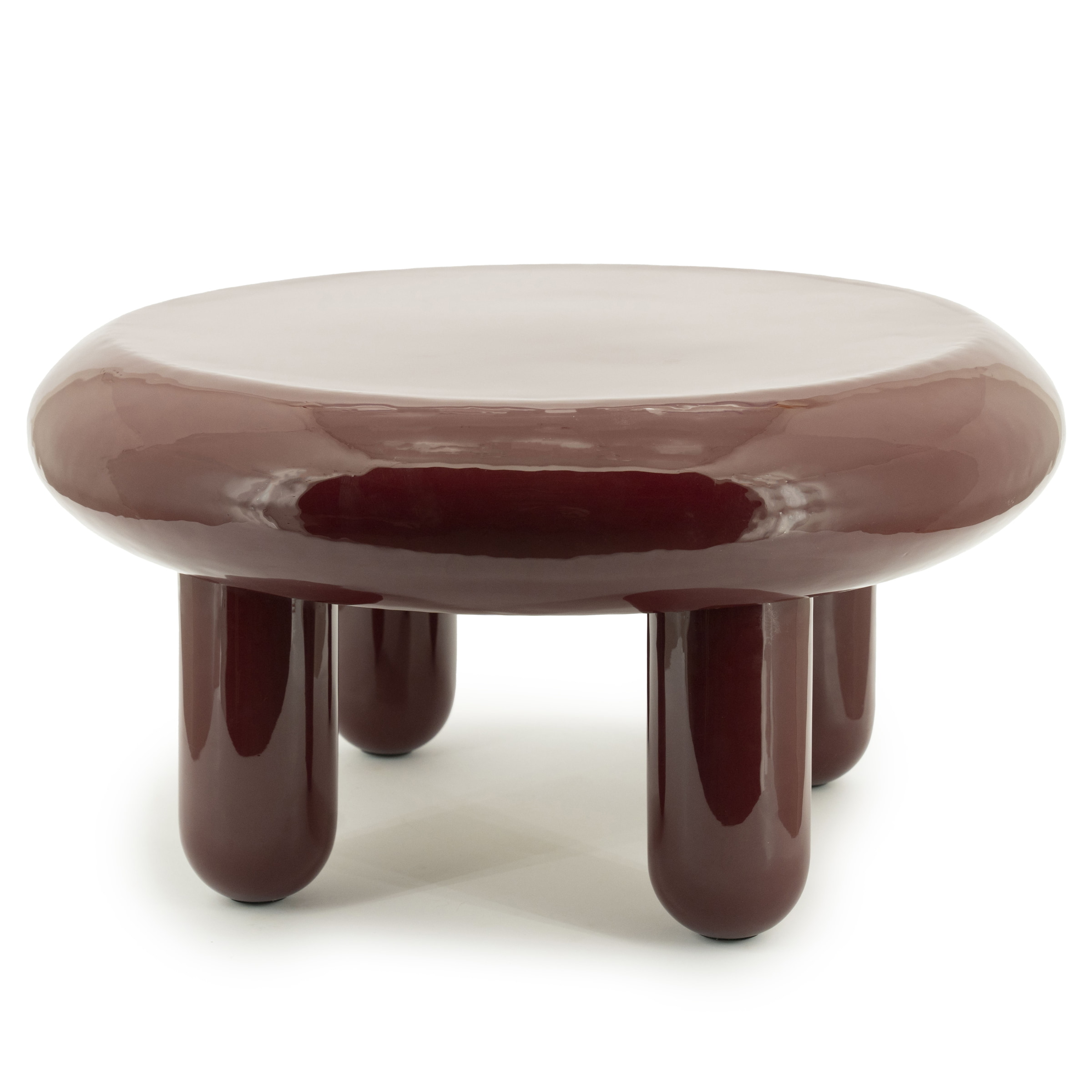 By-Boo Ronde Salontafel 'Balloon' 70cm, kleur Burgundy
