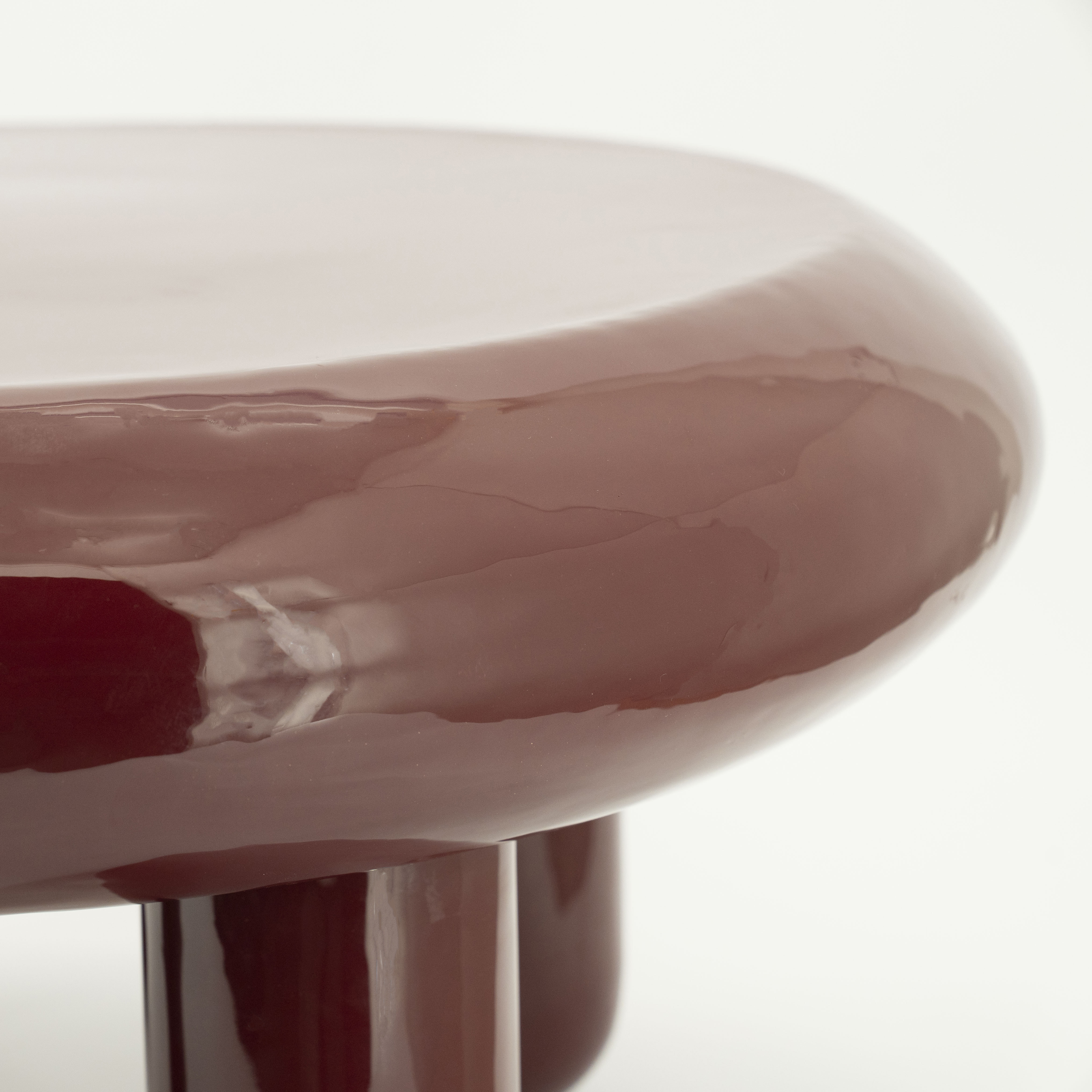By-Boo Ronde Salontafel 'Balloon' 70cm, kleur Burgundy