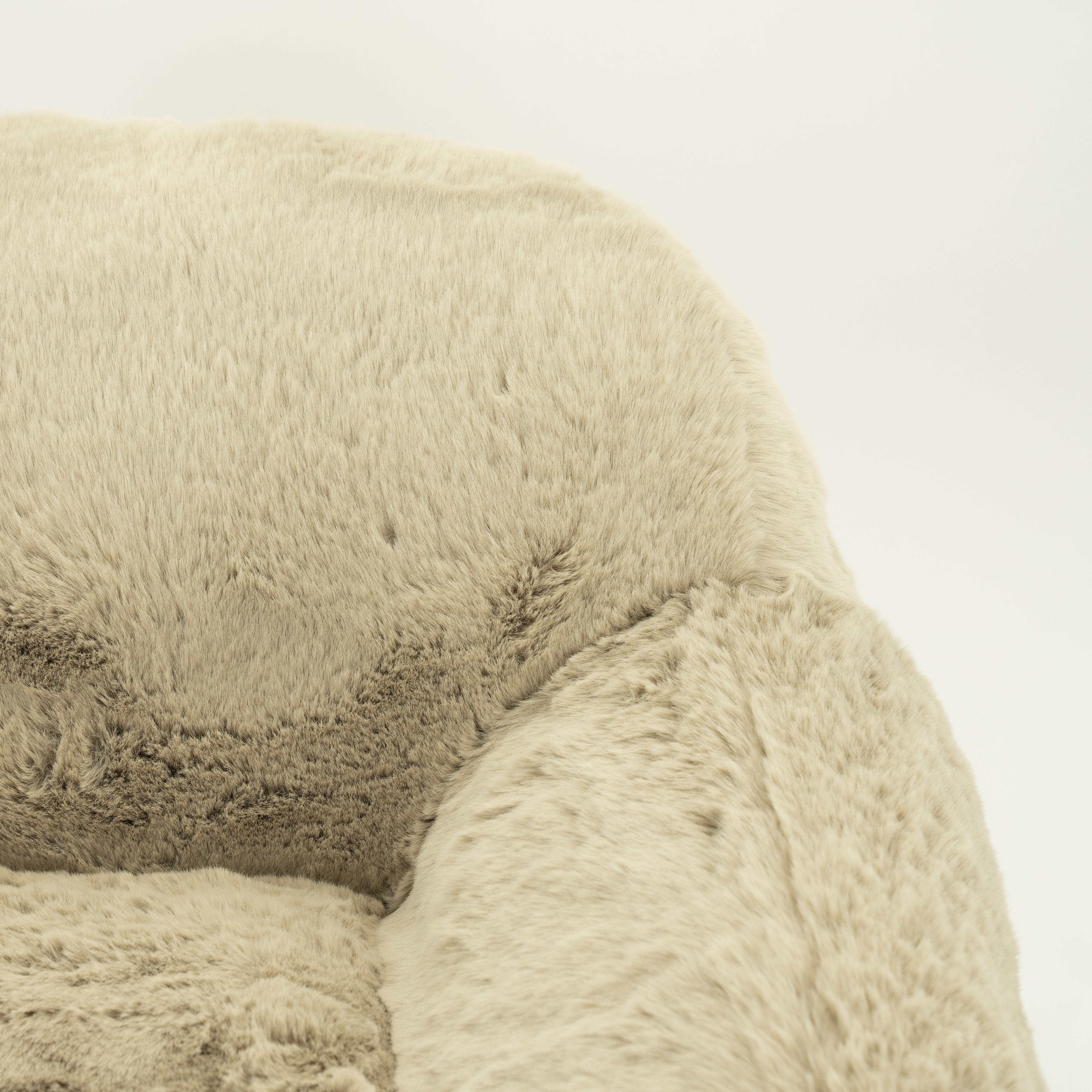 By-Boo Kinderfauteuil 'Hug' Fluffy, kleur Taupe