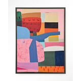 Urban Cotton Wandkleed 'Colour Stacking' 110 x 145cm in Floating Frame - black