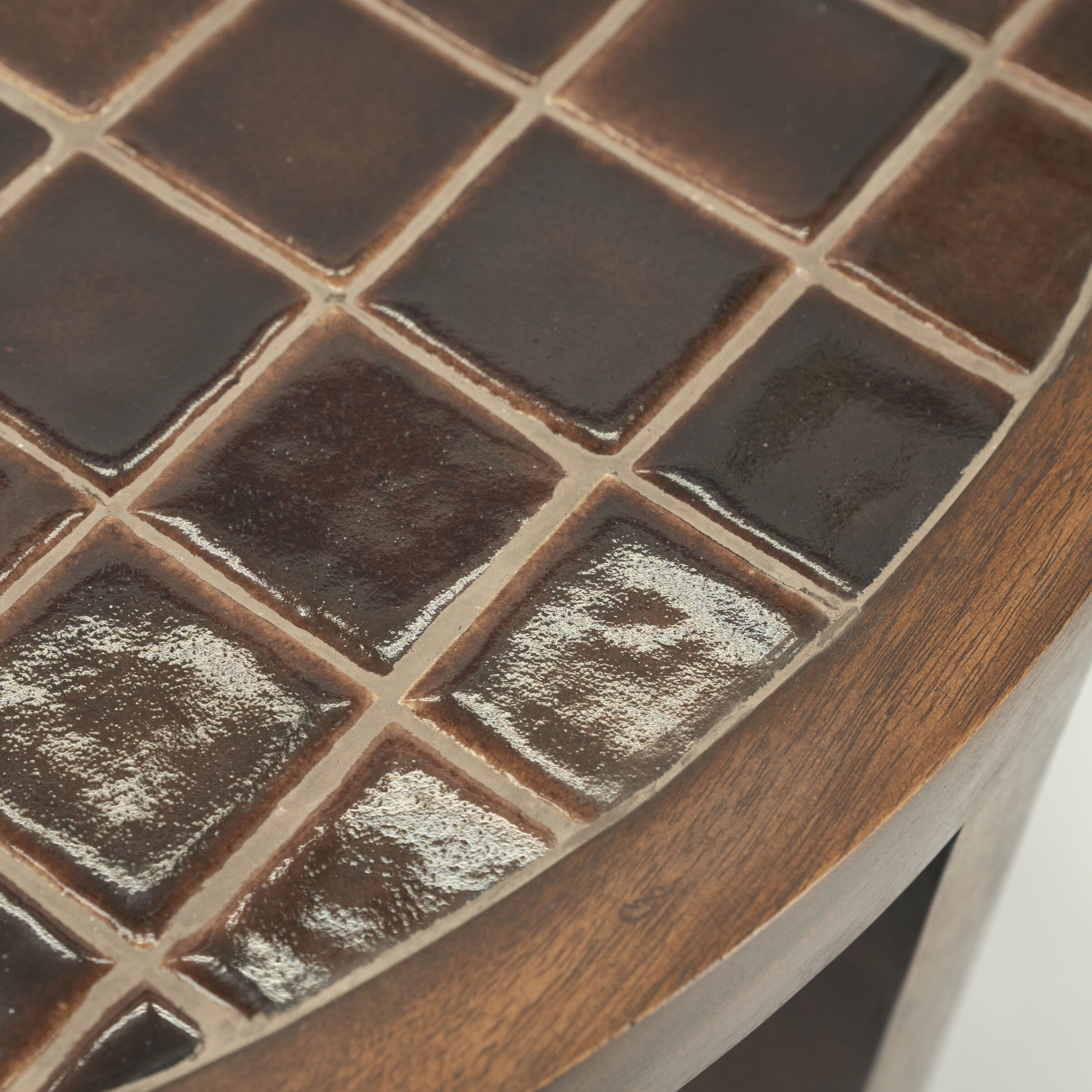 By-Boo Ronde Salontafel 'TiledUp' Keramiek en mangohout, 70cm