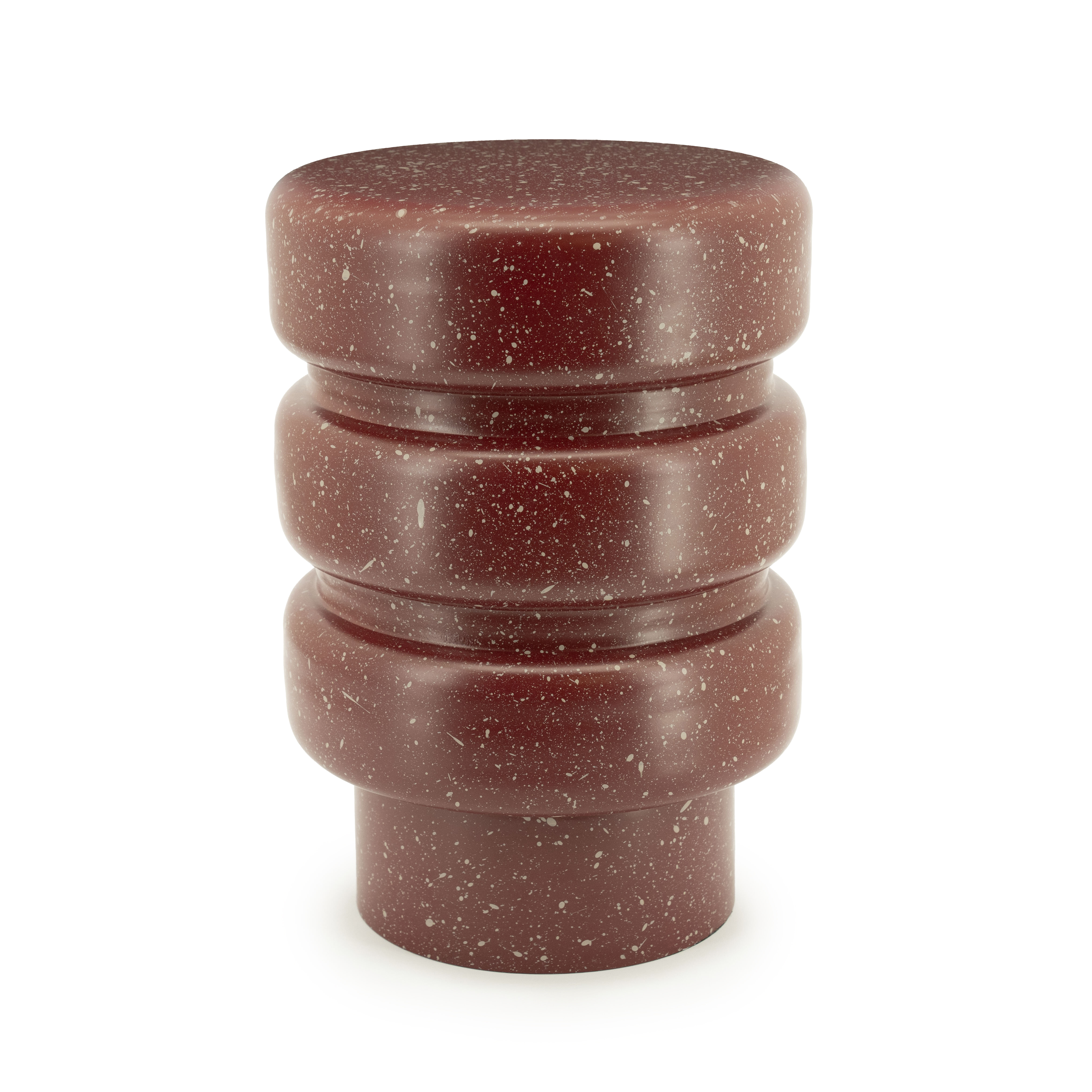 By-Boo Ronde Bijzettafel 'Spatter' 30cm, kleur Burgundy