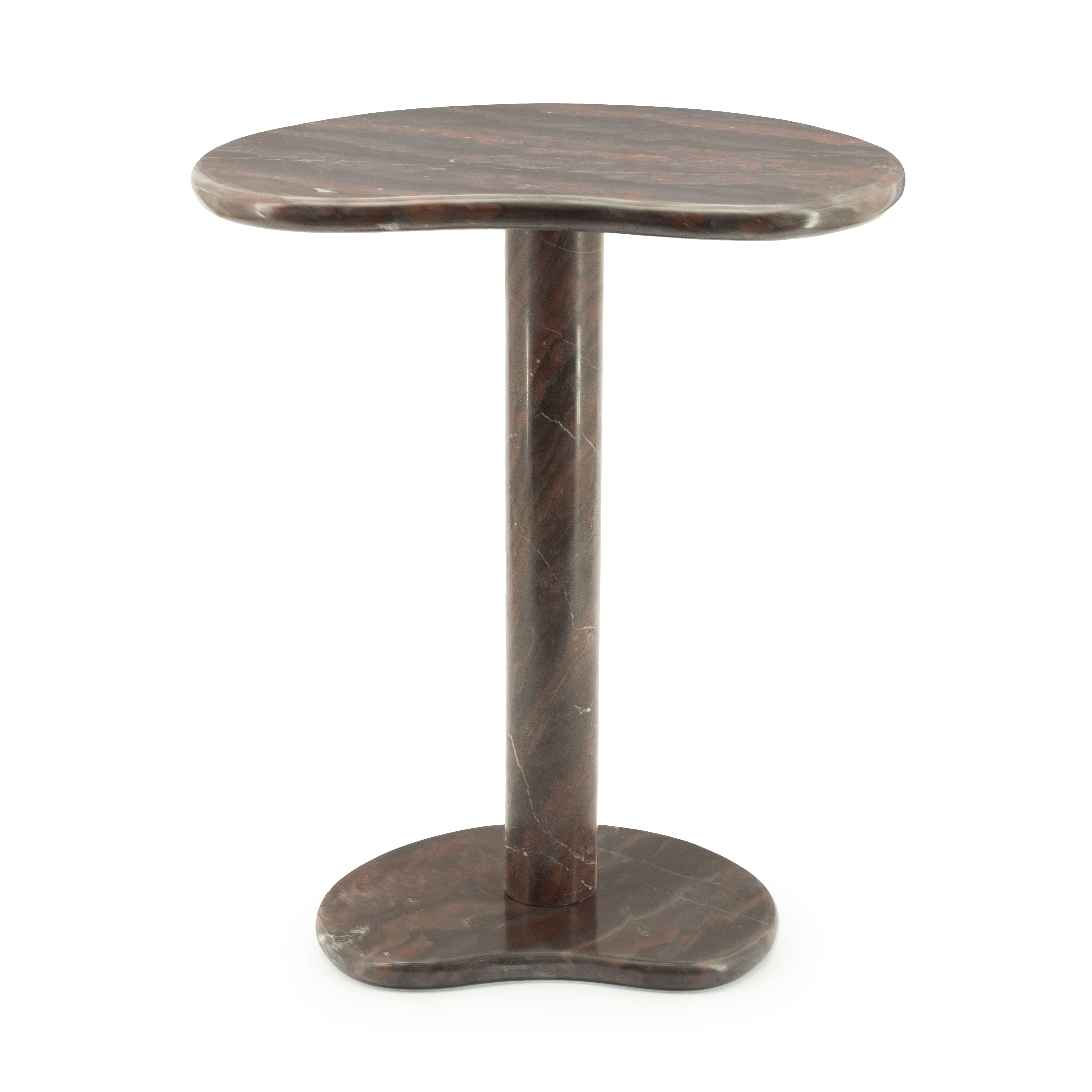 By-Boo Organische Bijzettafel 'Rosso' Marmer, 45 x 33cm