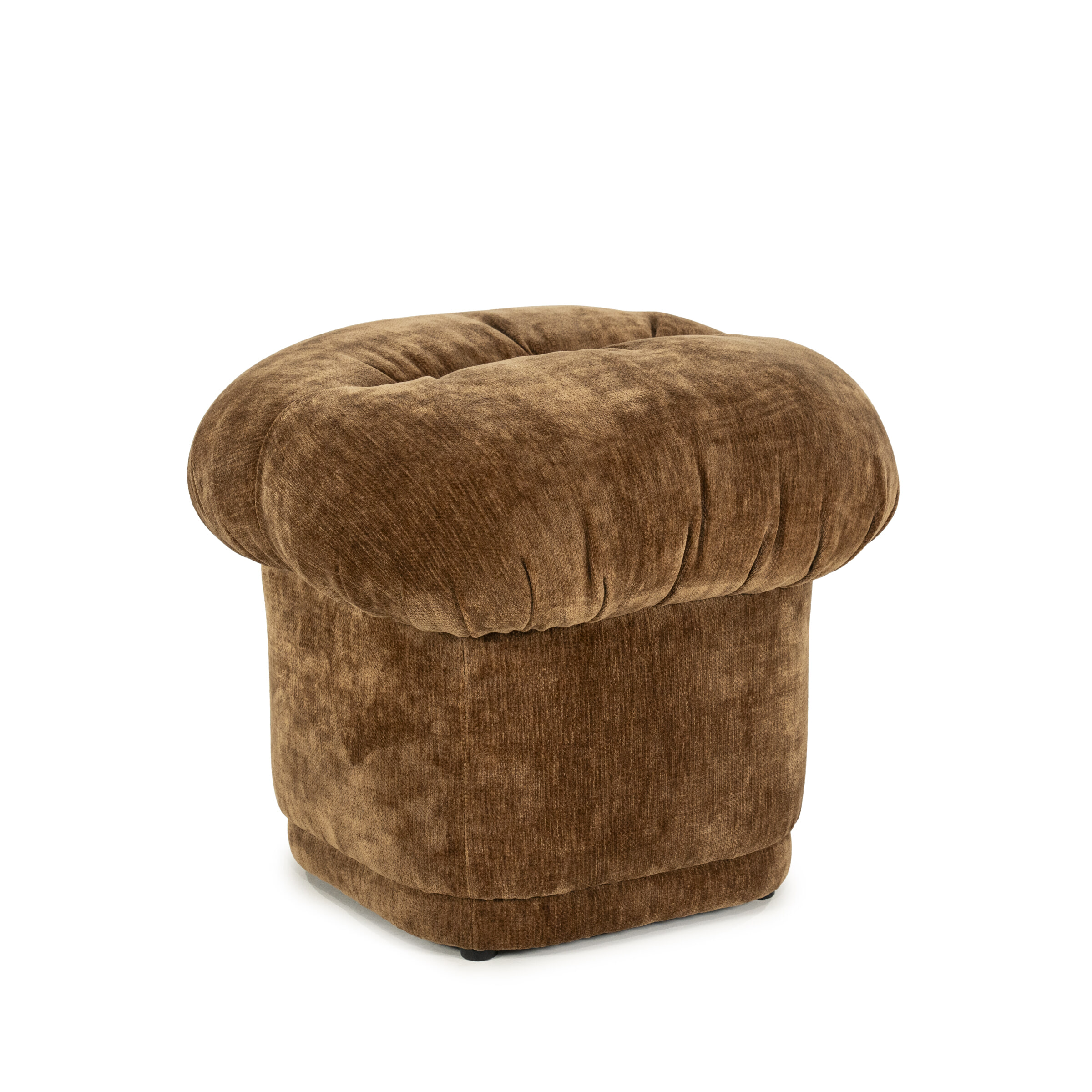 By-Boo Poef 'Nook' Chenille, kleur Mosterd