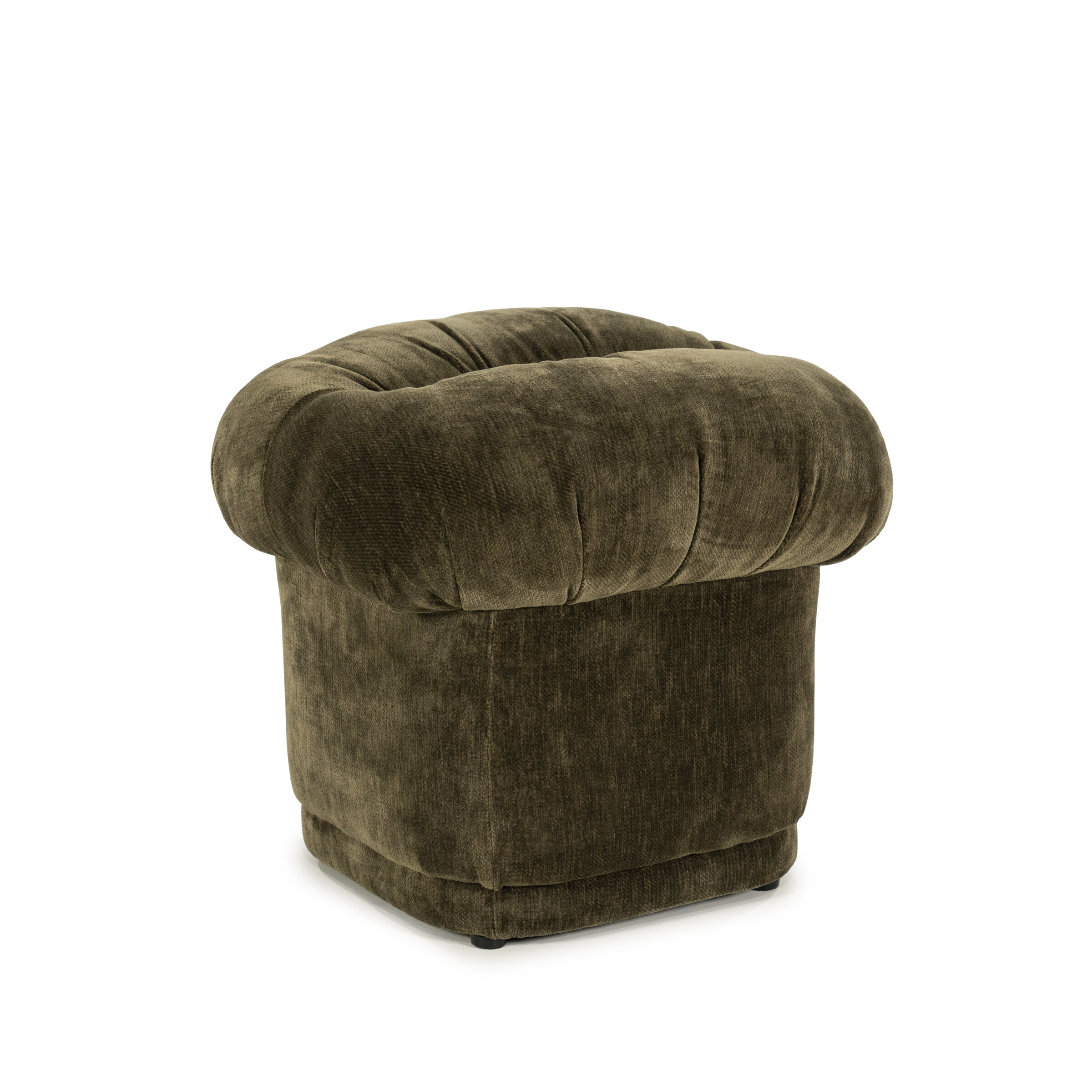 By-Boo Poef 'Nook' Chenille, kleur Groen