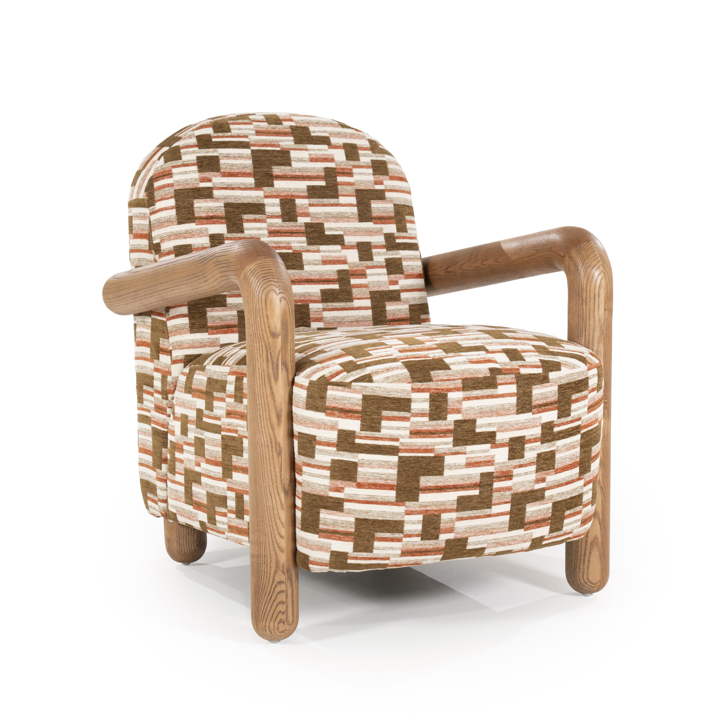 By-Boo Fauteuil 'Retrova' Grafische print en hout