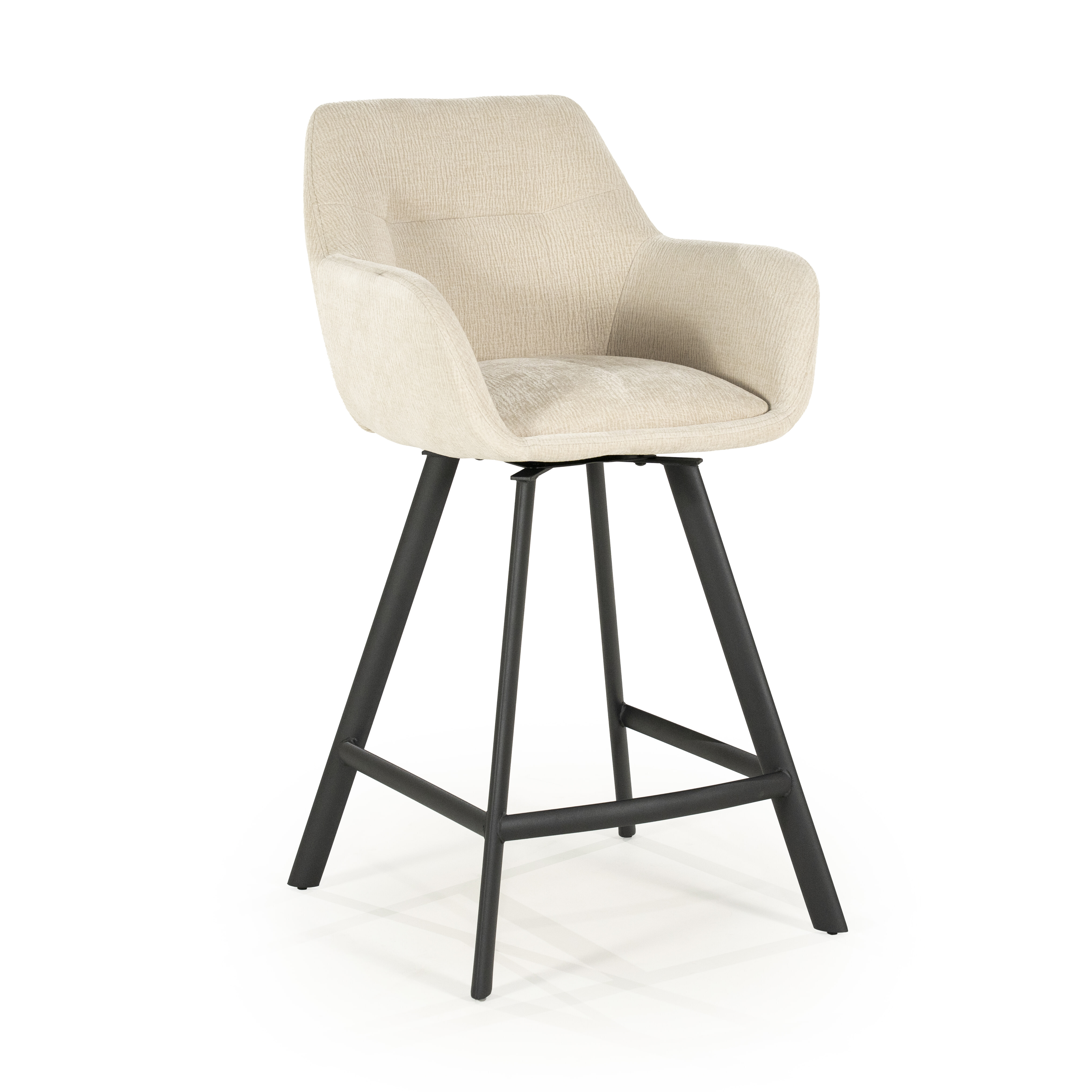 By-Boo Draaibare Barkruk 'Bliss' kleur Beige (zithoogte 69cm)