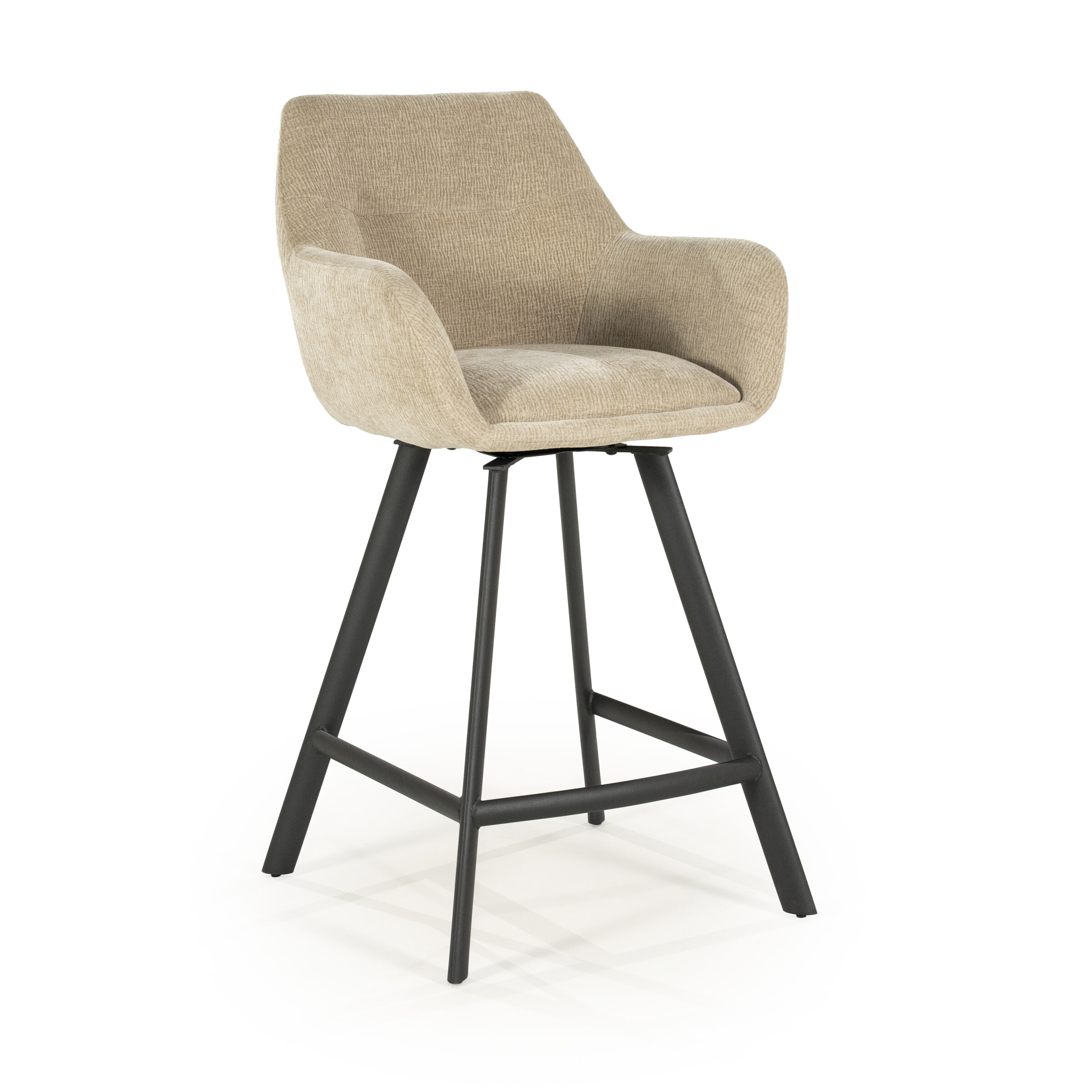 By-Boo Draaibare Barkruk 'Bliss' kleur Taupe (zithoogte 69cm)