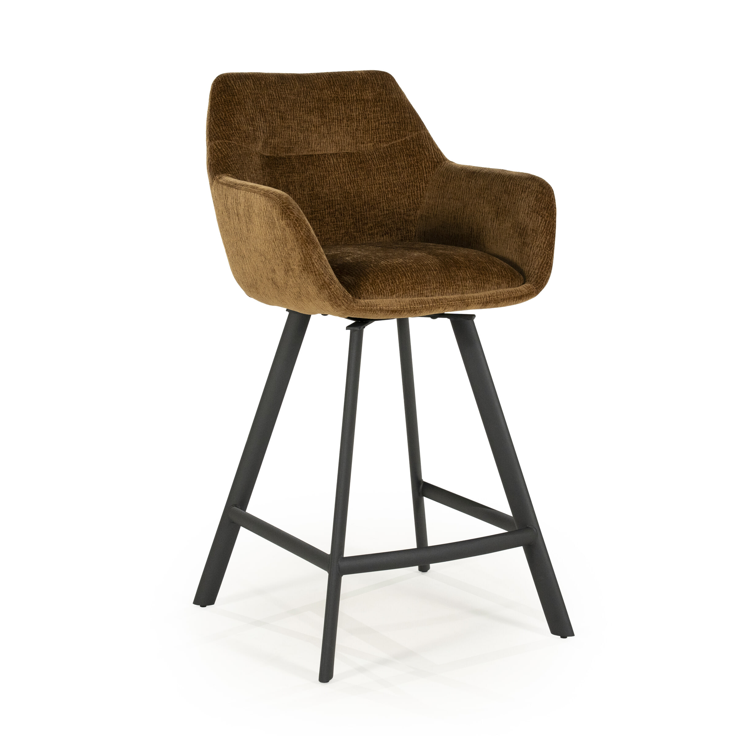 By-Boo Draaibare Barkruk 'Bliss' kleur Mosterd (zithoogte 69cm)