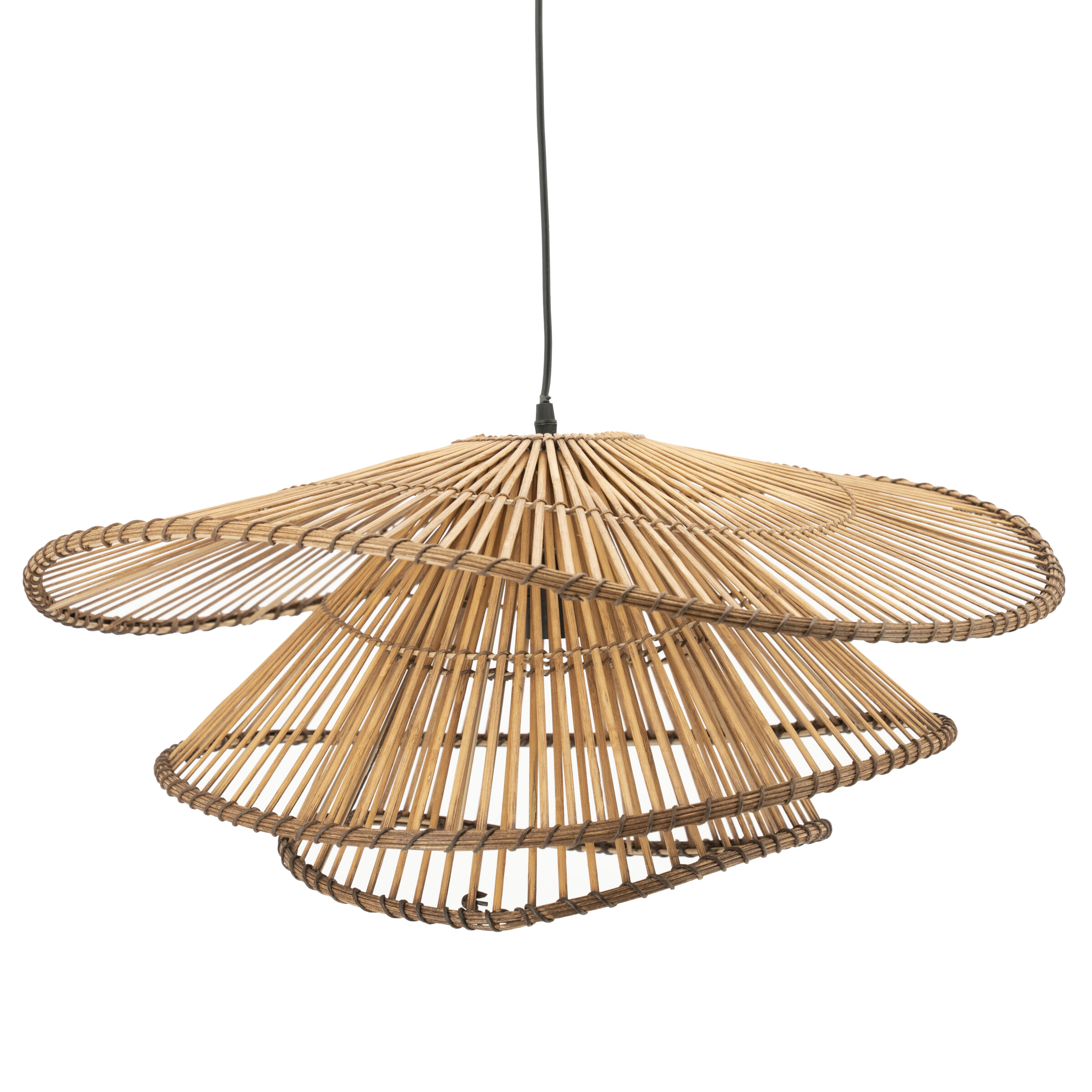 By-Boo Hanglamp 'Yarin' Rattan en bamboe, 65cm