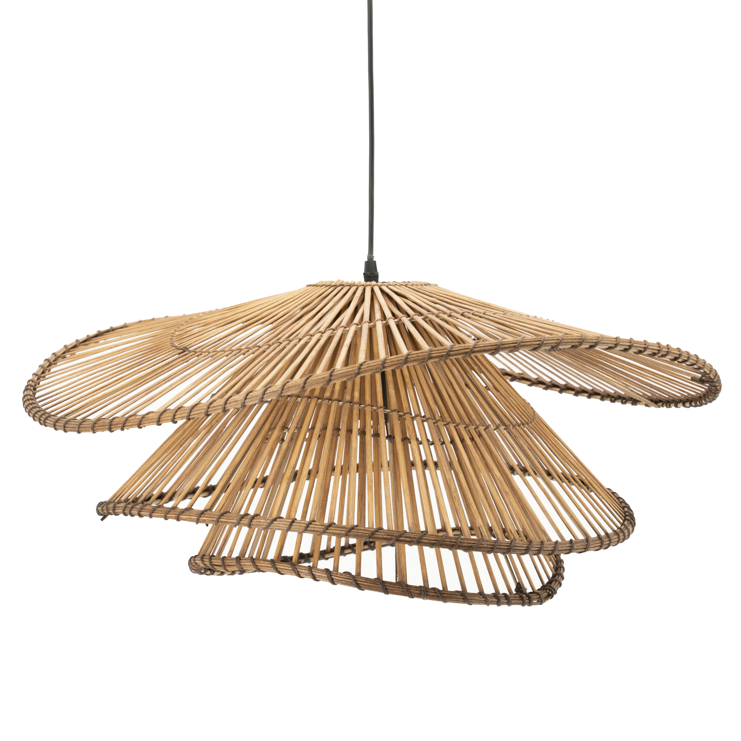 By-Boo Hanglamp 'Yarin' Rattan en bamboe, 65cm