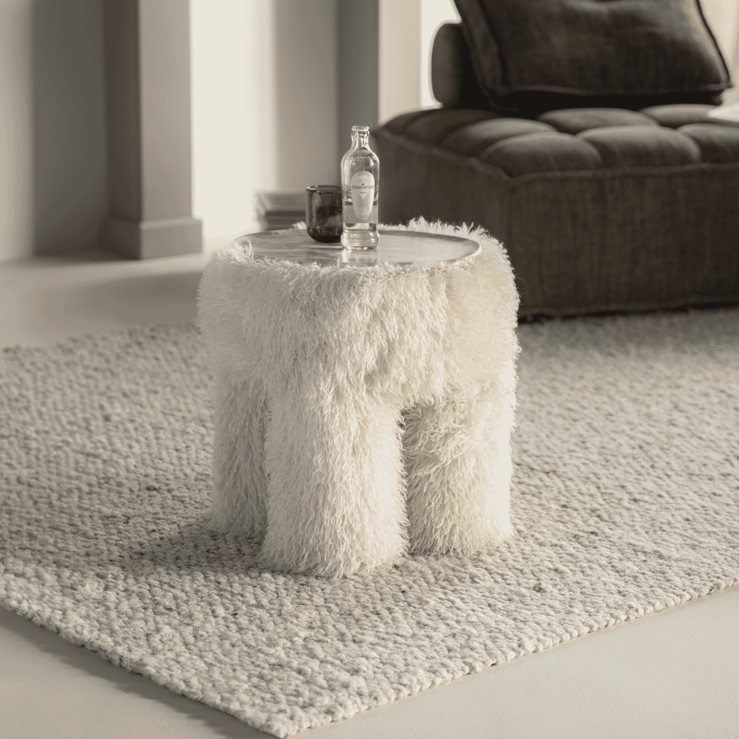 By-Boo Poef 'Doodly' kleur Beige