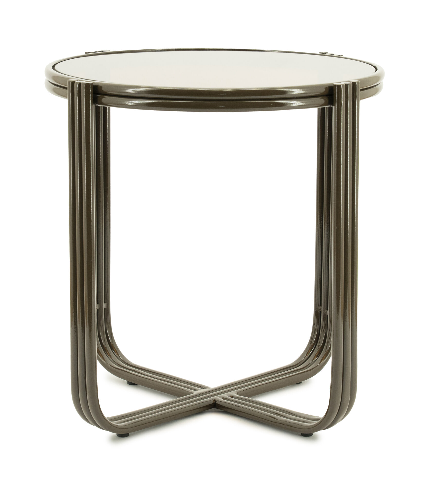 By-Boo Ronde Bijzettafel 'Groovy' Glas, 43cm