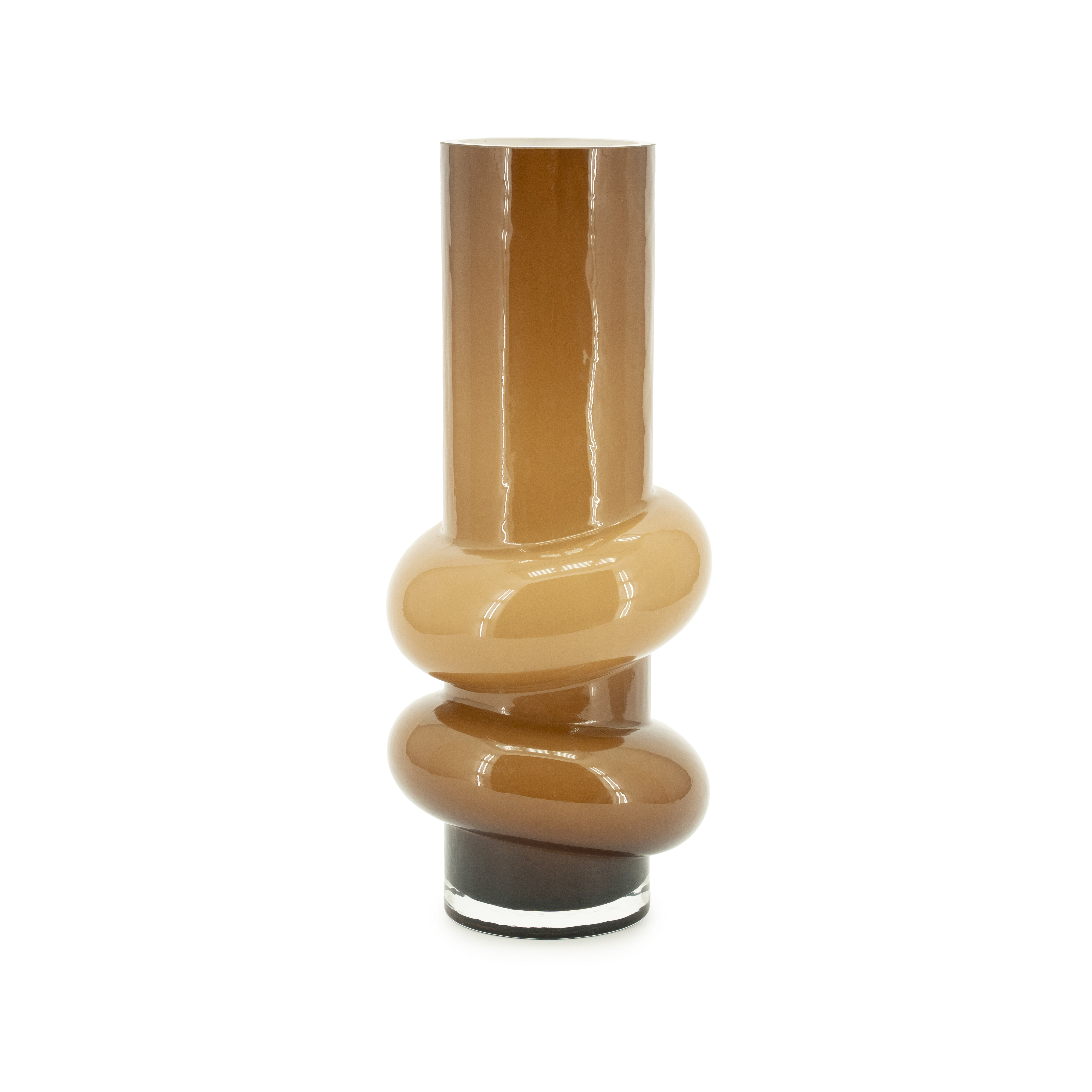 By-Boo Vaas 'Curble' 40cm, kleur Mosterd