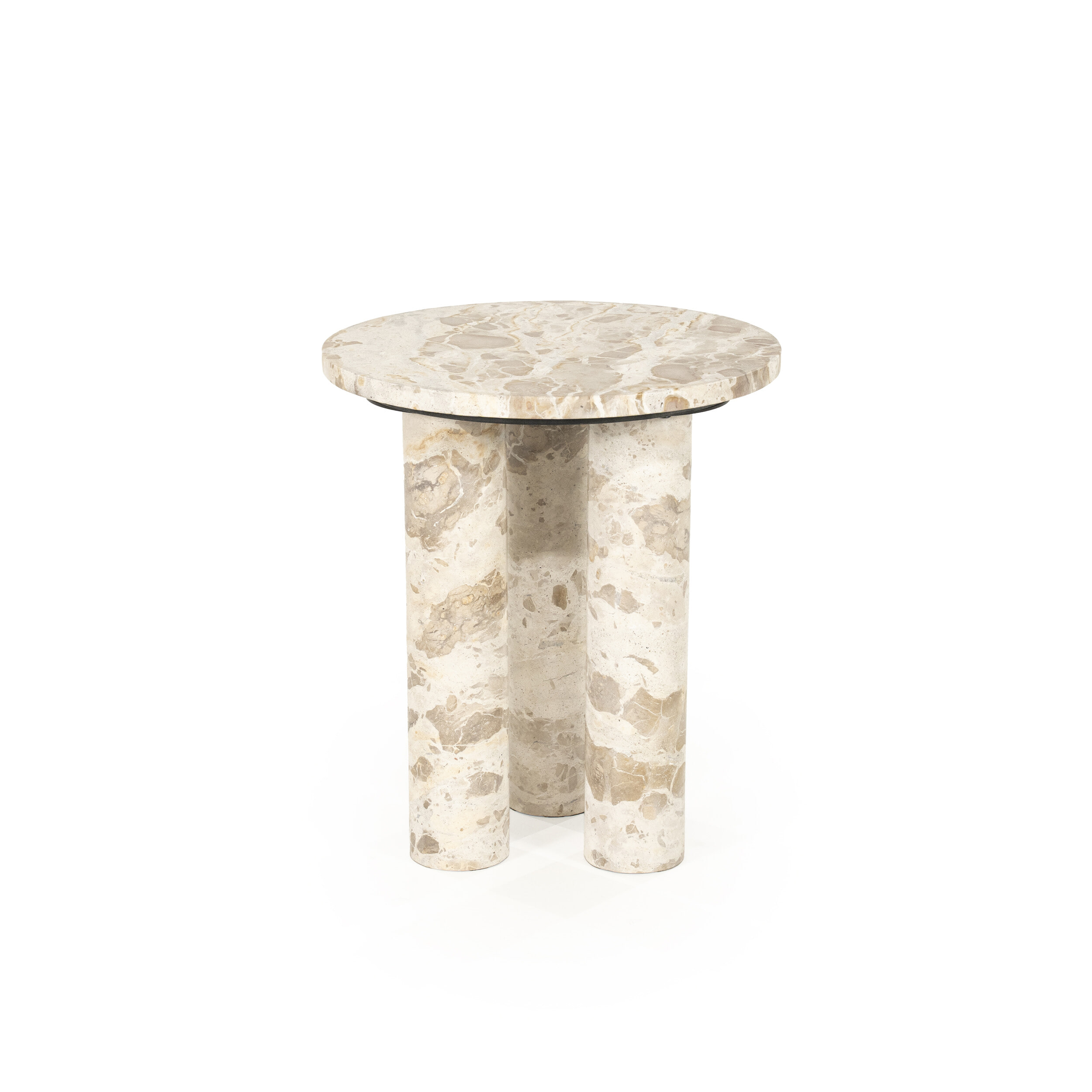 By-Boo Ronde Bijzettafel 'Marmo' Marmer, 40cm
