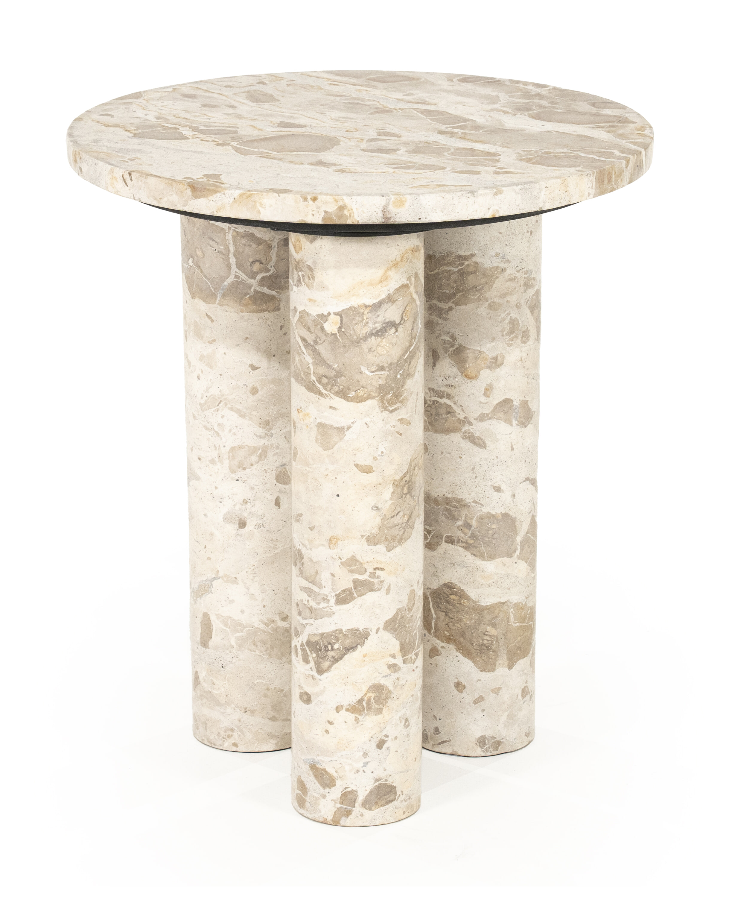 By-Boo Ronde Bijzettafel 'Marmo' Marmer, 40cm