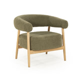 By-Boo Fauteuil 'Mysa' Teddy en eikenhout, kleur Groen