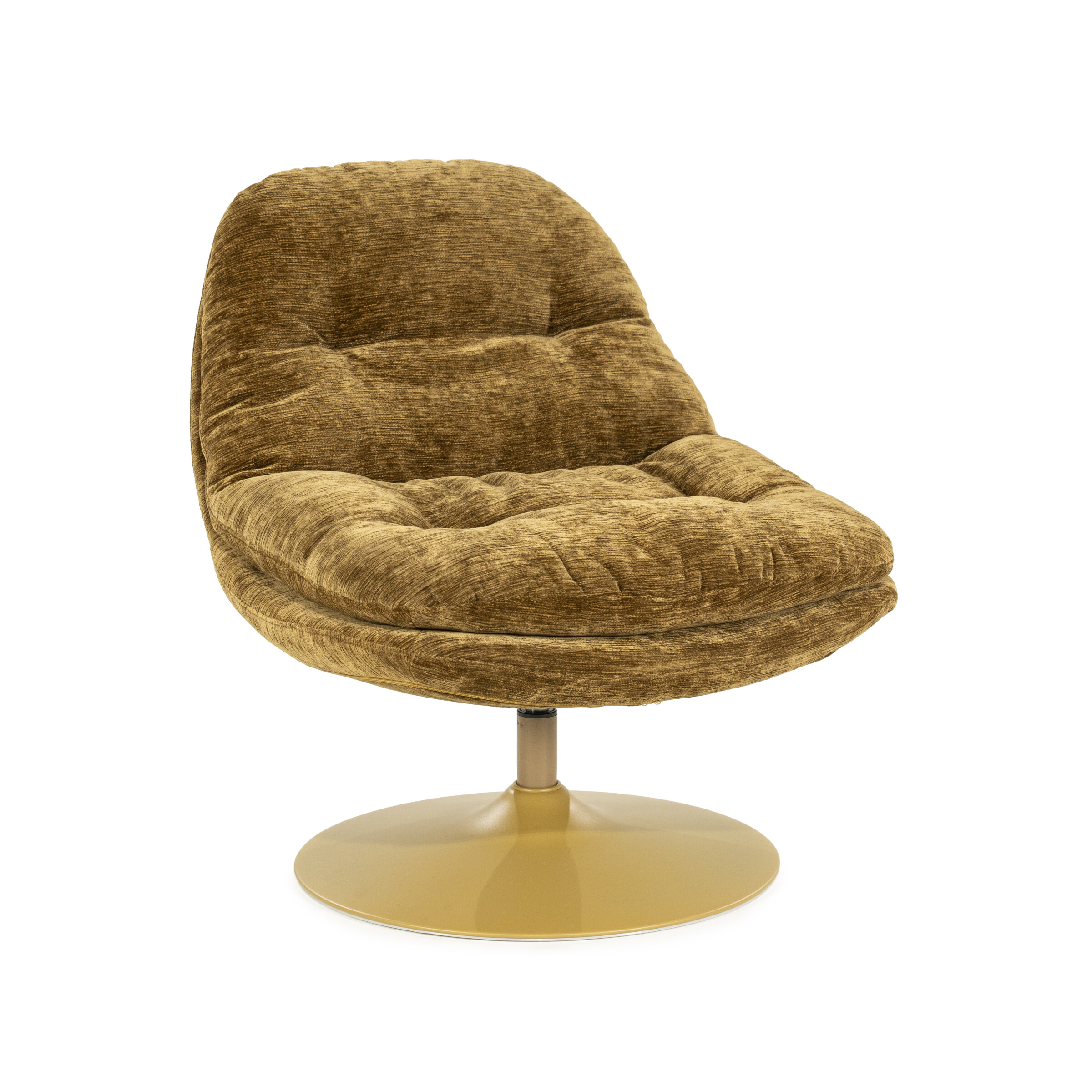 By-Boo Draaifauteuil 'Tromba' kleur Mosterd