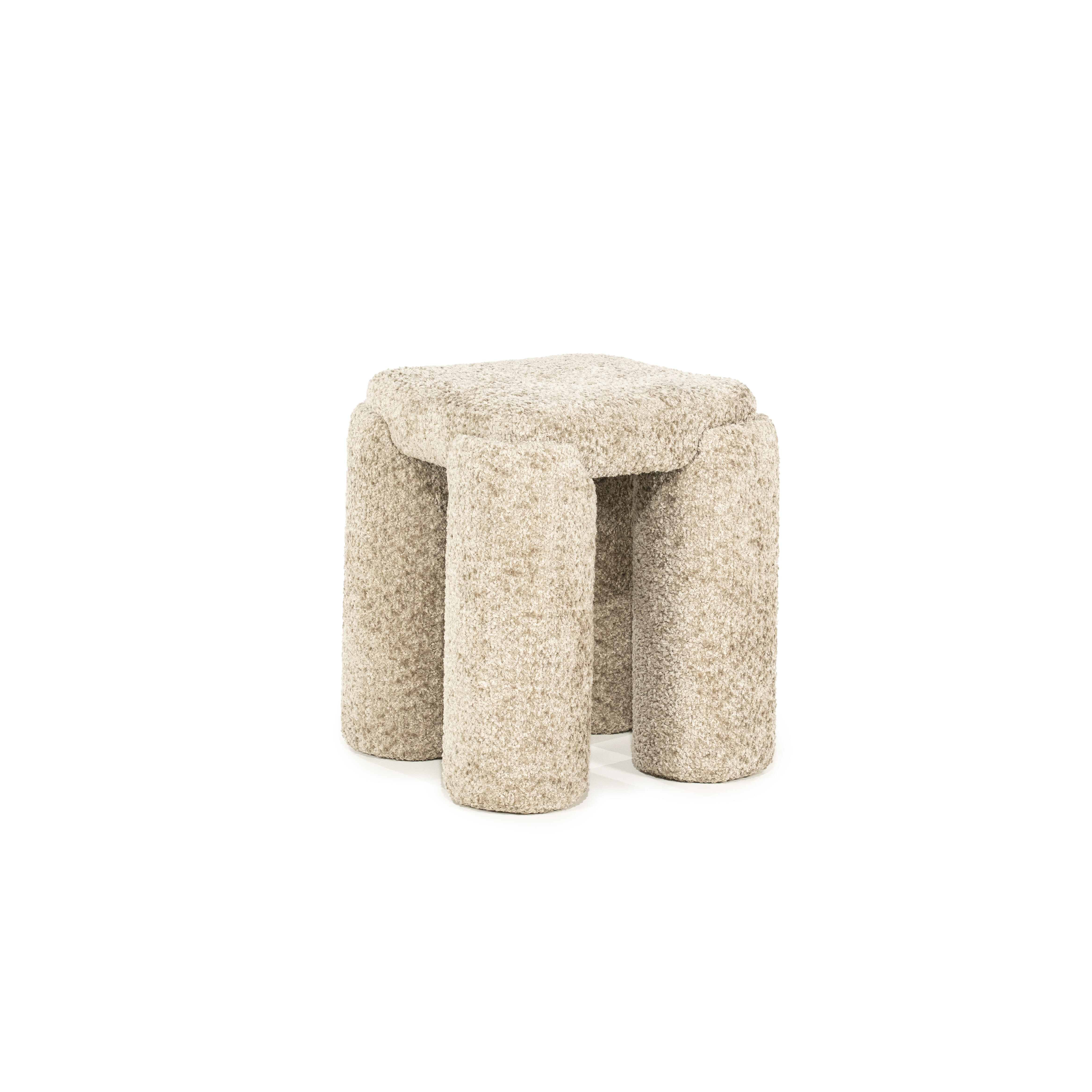 By-Boo Hocker 'Omla' Fluffy, kleur Taupe