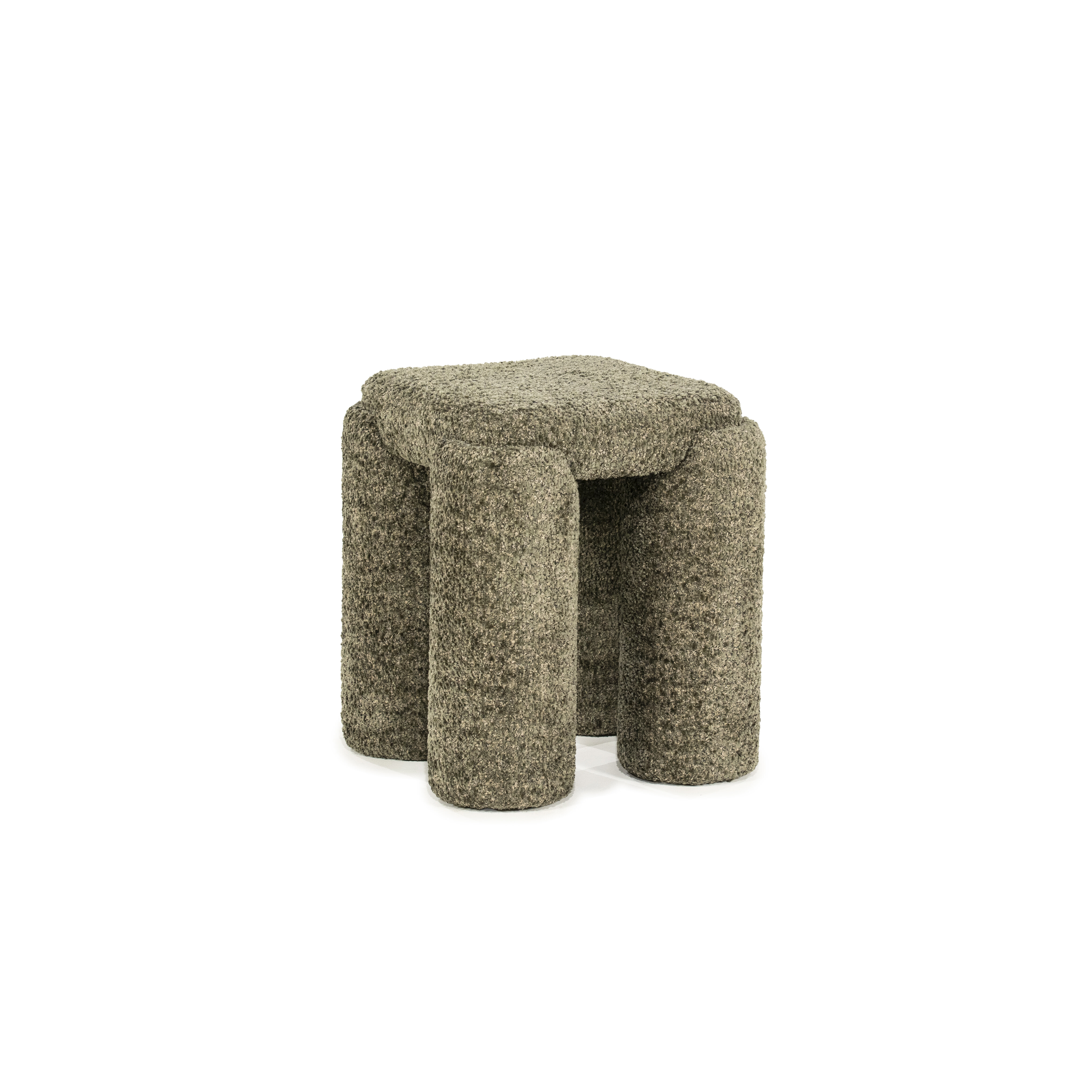 By-Boo Hocker 'Omla' Fluffy, kleur Groen