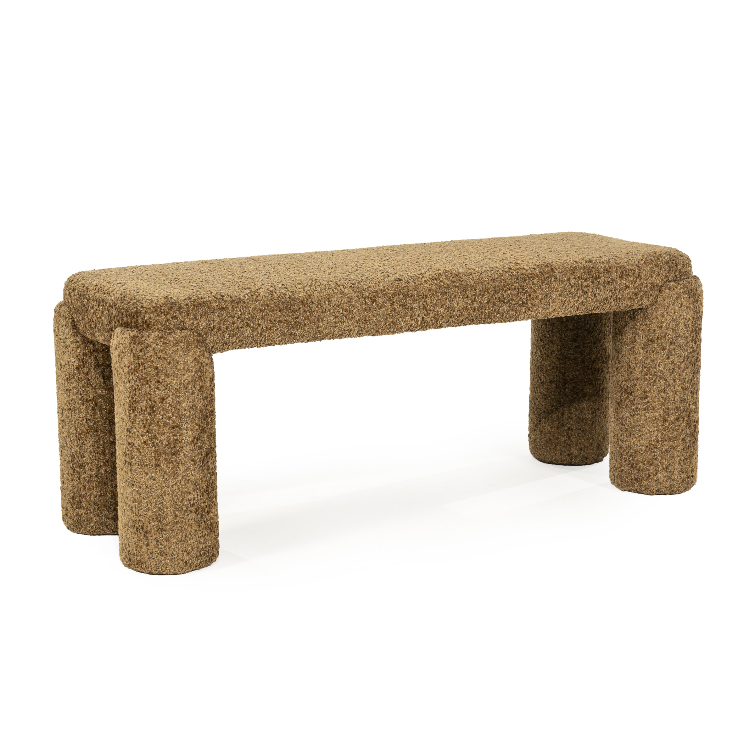 By-Boo Bankje 'Omla' Fluffy, kleur Mosterd