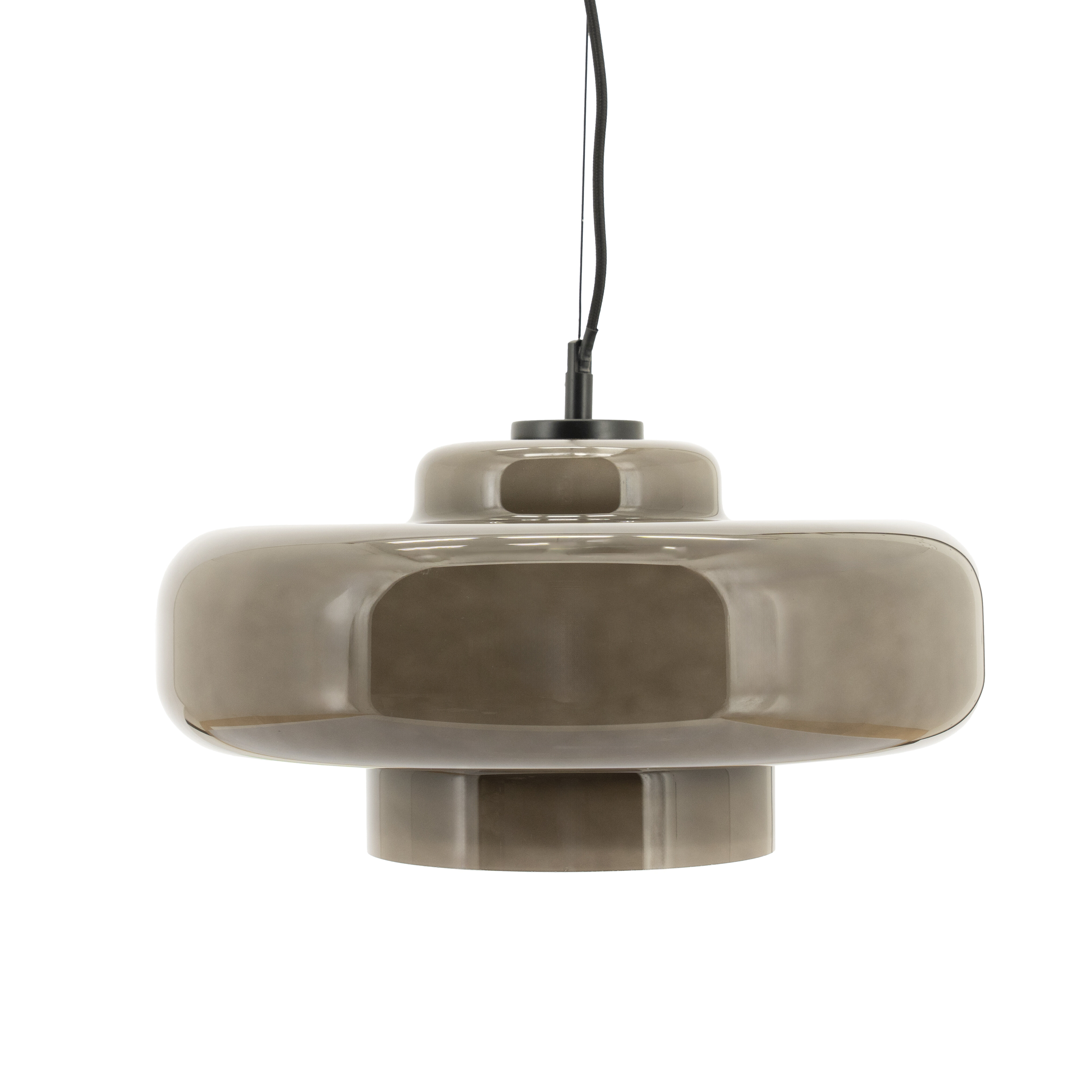By-Boo Hanglamp 'Vetro' Glas, kleur Taupe