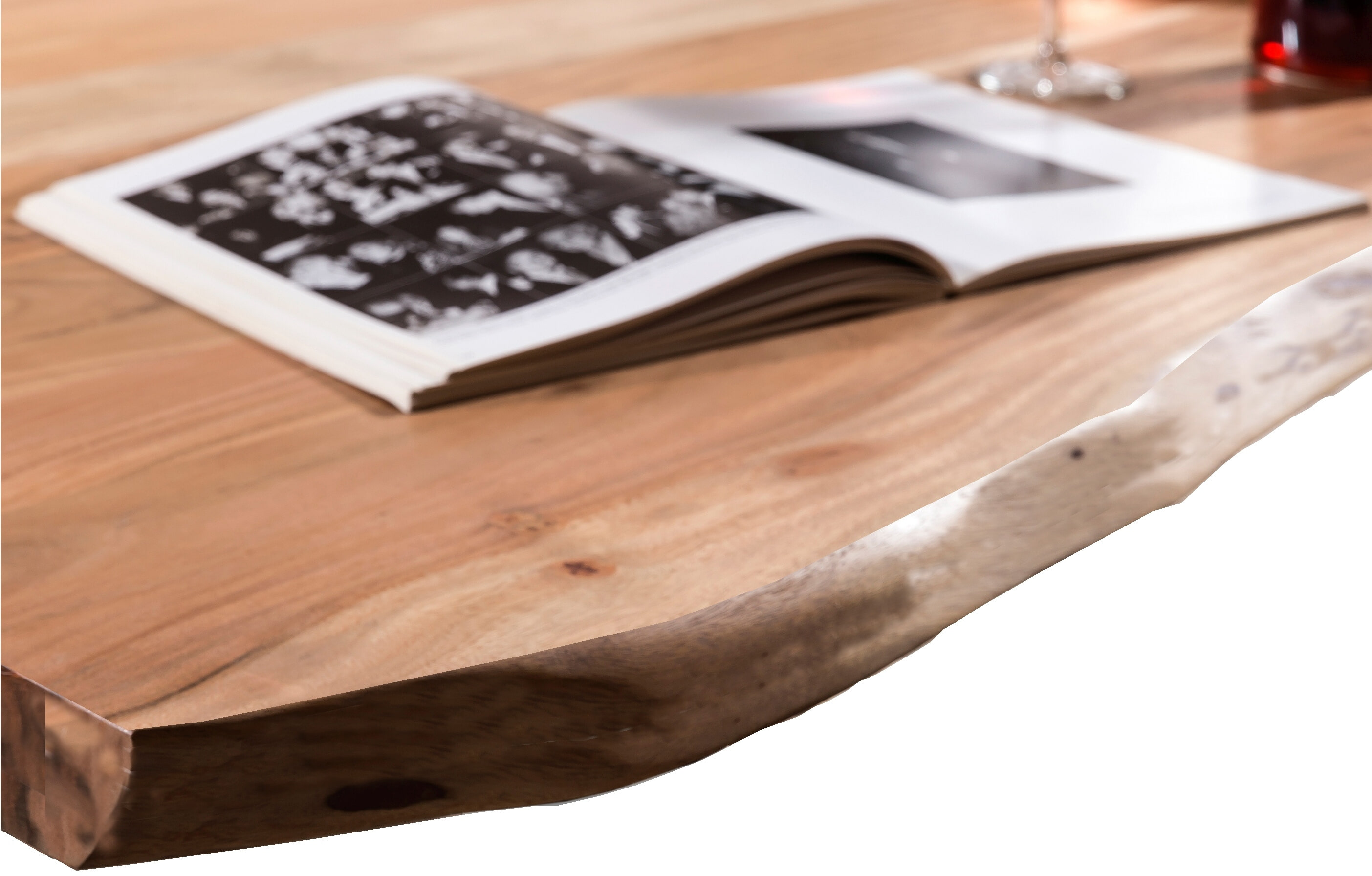 Artistiq Boomstam Eettafel 'Tristina' Acaciahout, 120 x 80cm, kleur Zwart